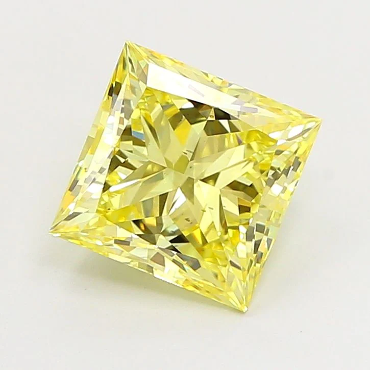 2.51 Carat Princess Cut Fancy Yellow