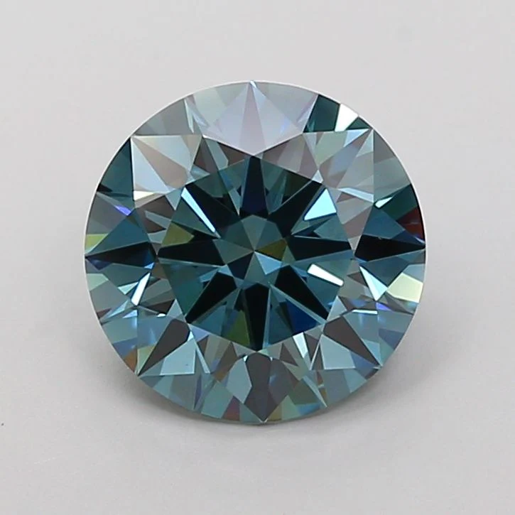 2.58 Carat Round Cut Fancy Blue