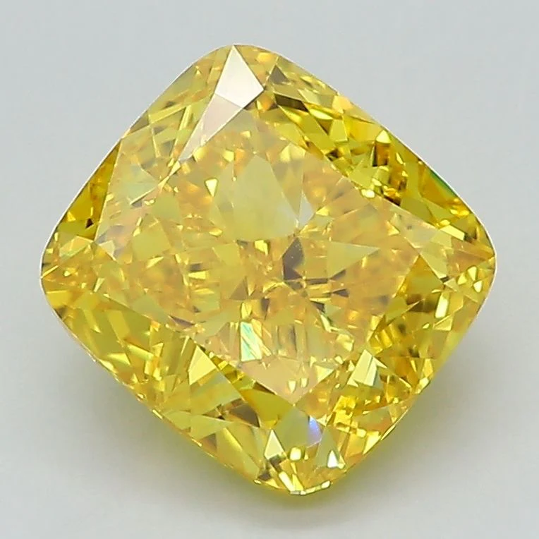 2.66 Carat Cushion Cut Fancy Yellow