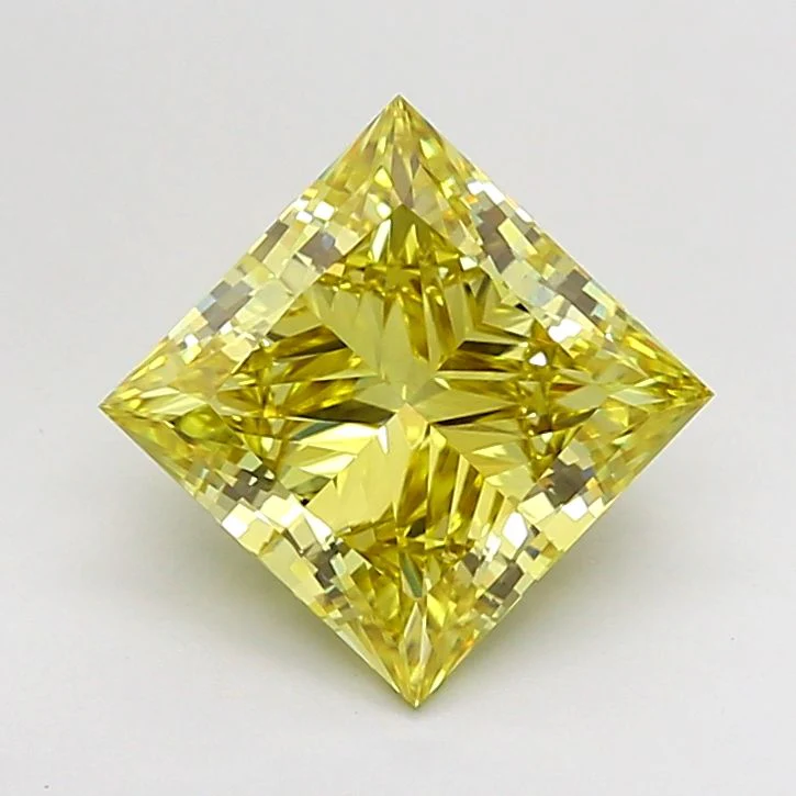 2.80 Carat Princess Cut Fancy Yellow