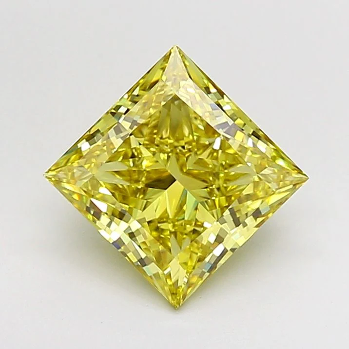 3.00 Carat Princess Cut Fancy Yellow