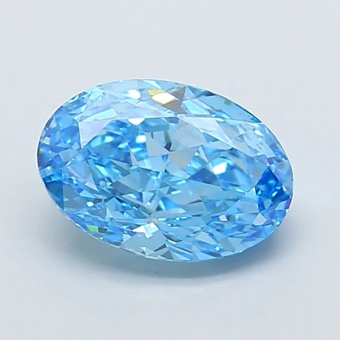 3.18 Carat Oval Cut Fancy Blue