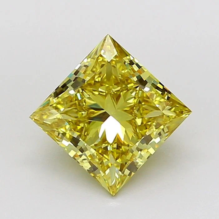 3.49 Carat Princess Cut Fancy Yellow