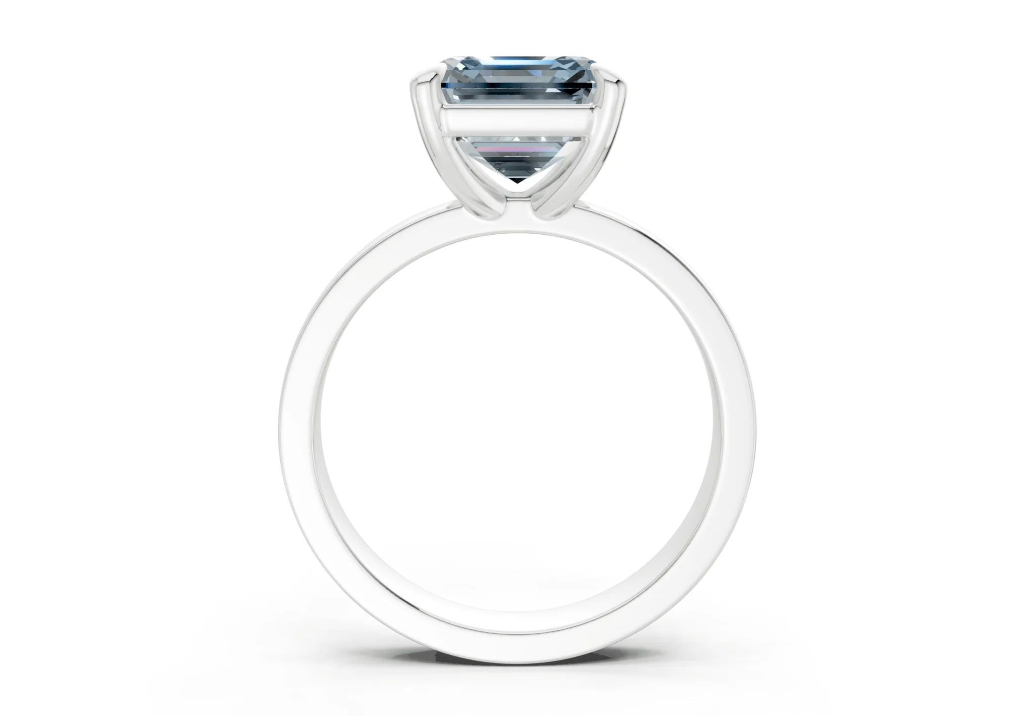 Aspen Blue Diamond Solitaire Asscher Cut 3mm Engagement Ring - Image 8