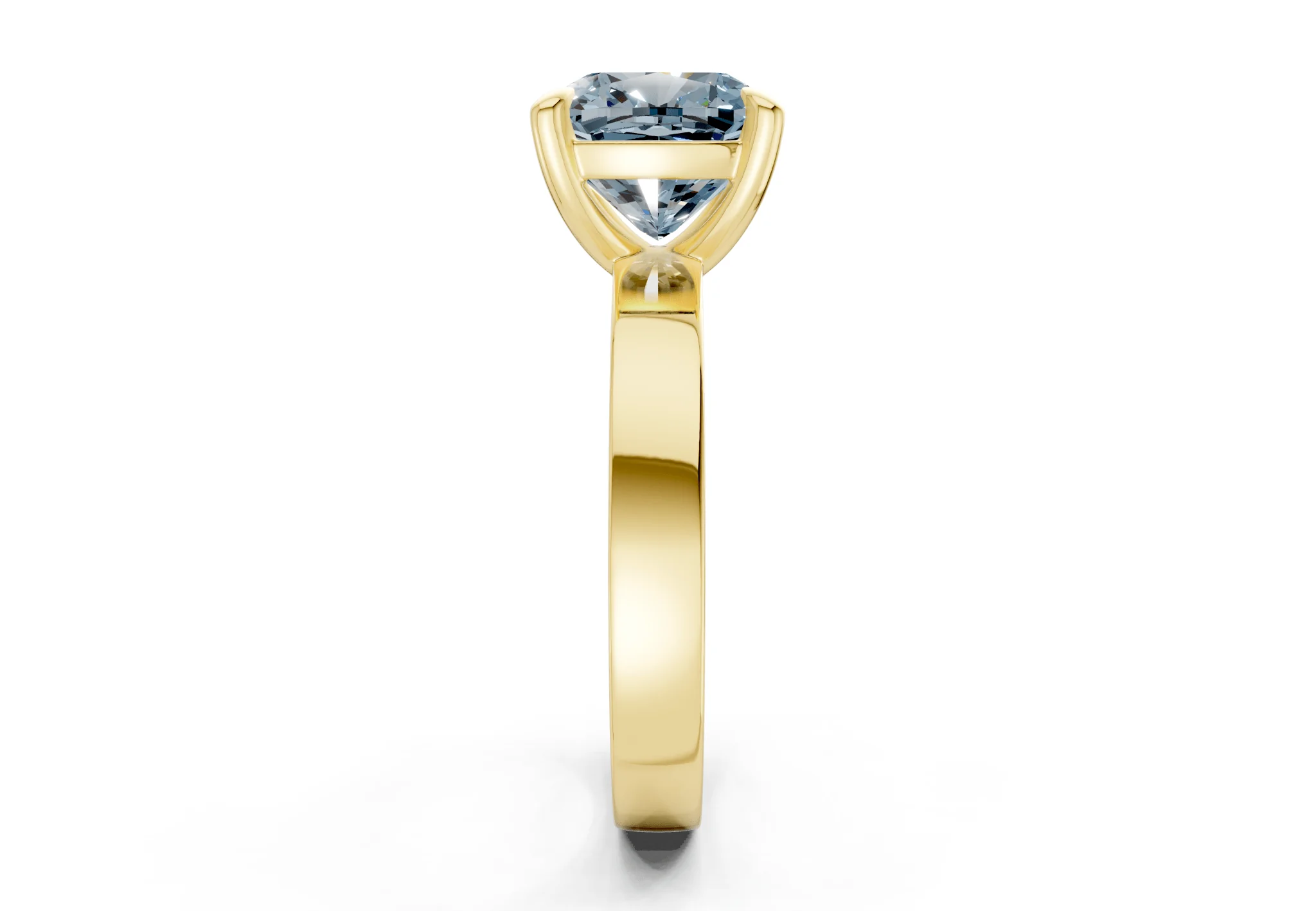Aspen Blue Diamond Solitaire Cushion Squareuare Cut 3mm Engagement Ring - Image 3
