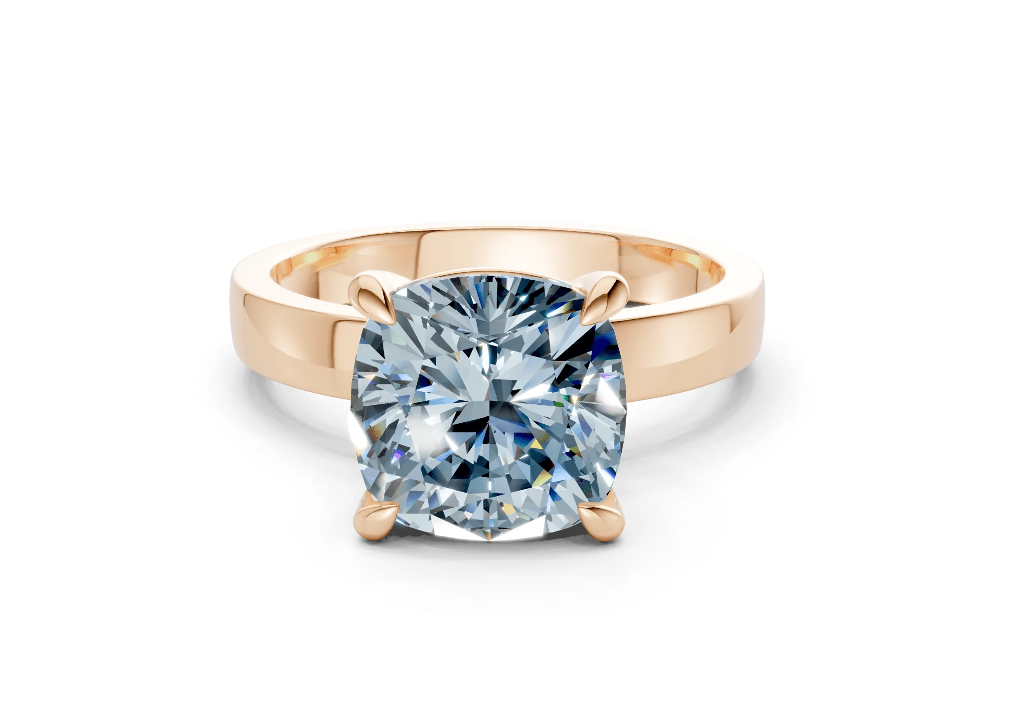 Aspen Blue Diamond Solitaire Cushion Squareuare Cut 3mm Engagement Ring - Image 4