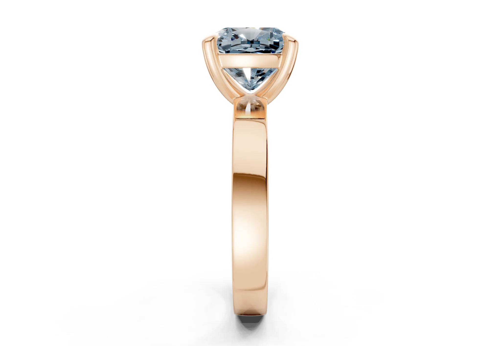 Aspen Blue Diamond Solitaire Cushion Squareuare Cut 3mm Engagement Ring - Image 6