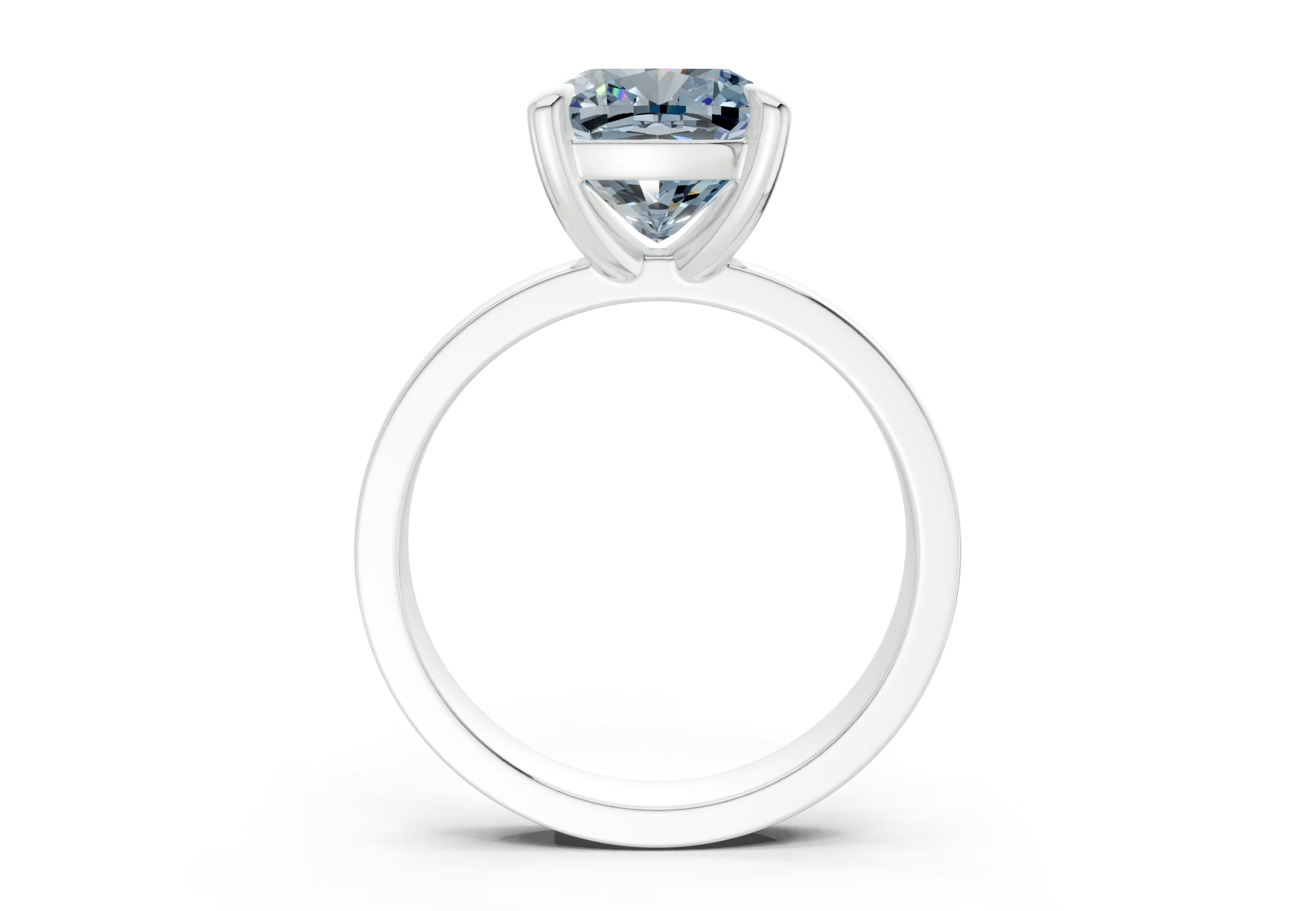 Aspen Blue Diamond Solitaire Cushion Squareuare Cut 3mm Engagement Ring - Image 8