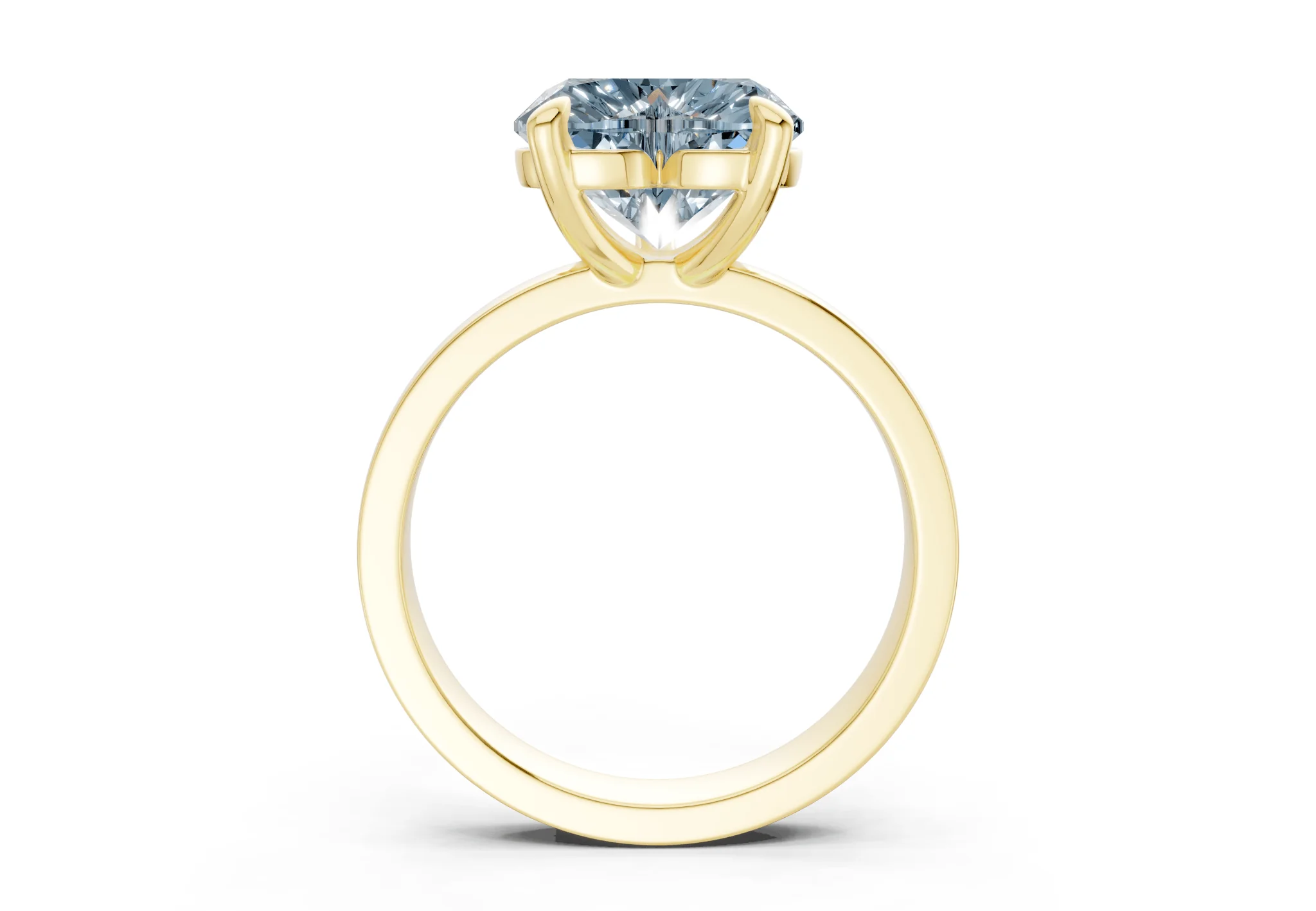 Aspen Blue Diamond Solitaire Heart Cut 3mm Engagement Ring - Image 2