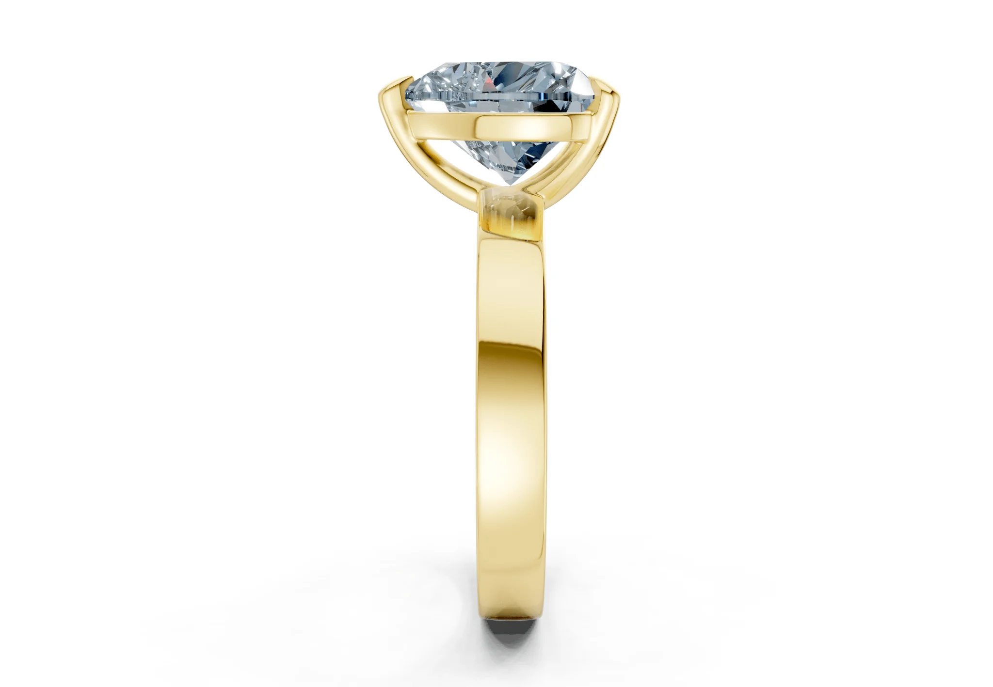 Aspen Blue Diamond Solitaire Heart Cut 3mm Engagement Ring - Image 3