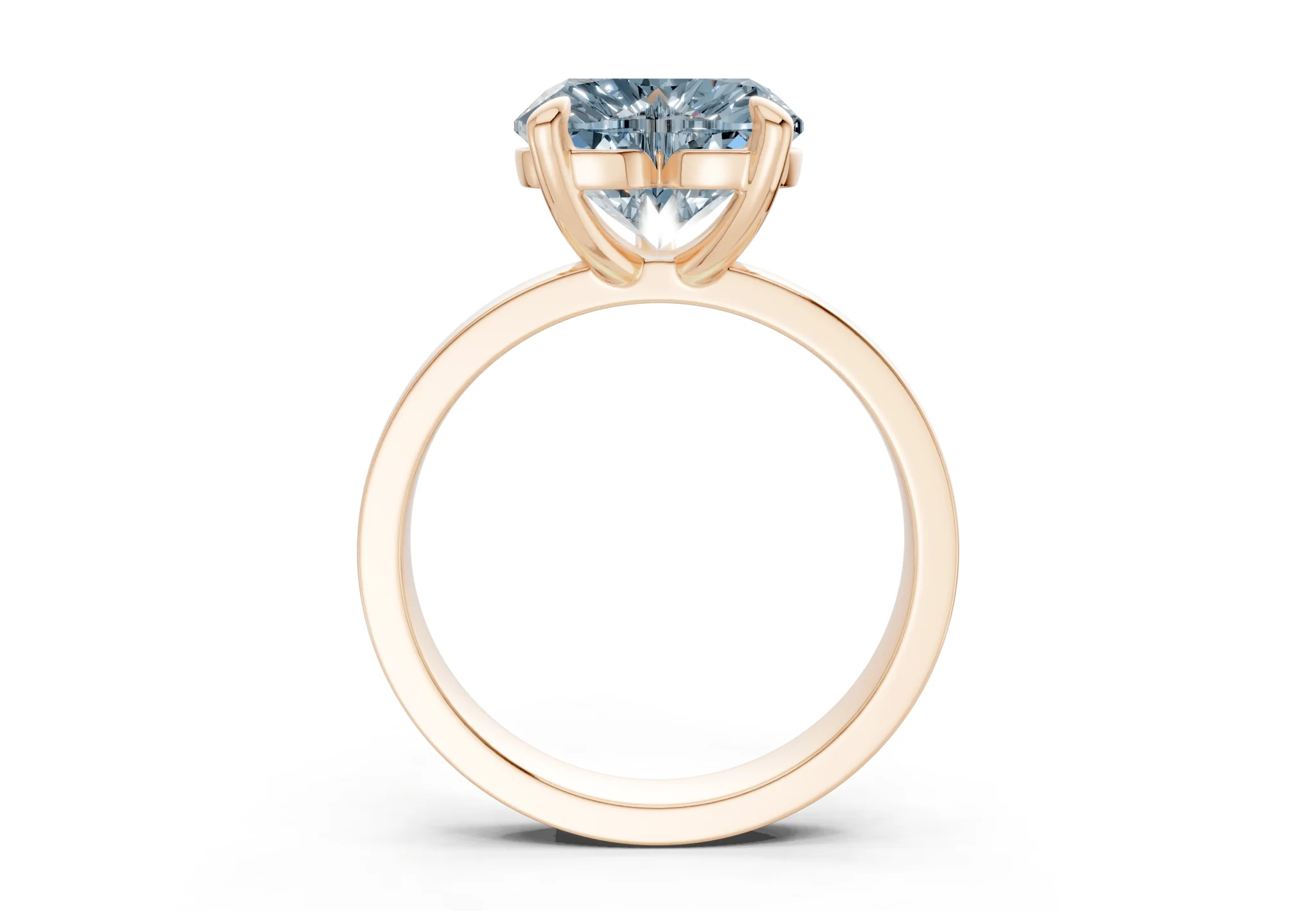 Aspen Blue Diamond Solitaire Heart Cut 3mm Engagement Ring - Image 5