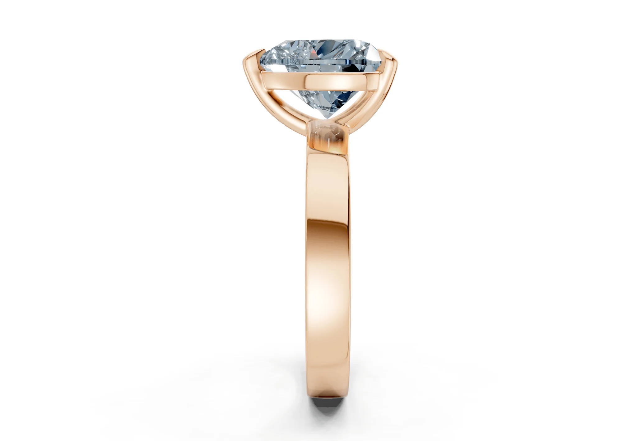 Aspen Blue Diamond Solitaire Heart Cut 3mm Engagement Ring - Image 6