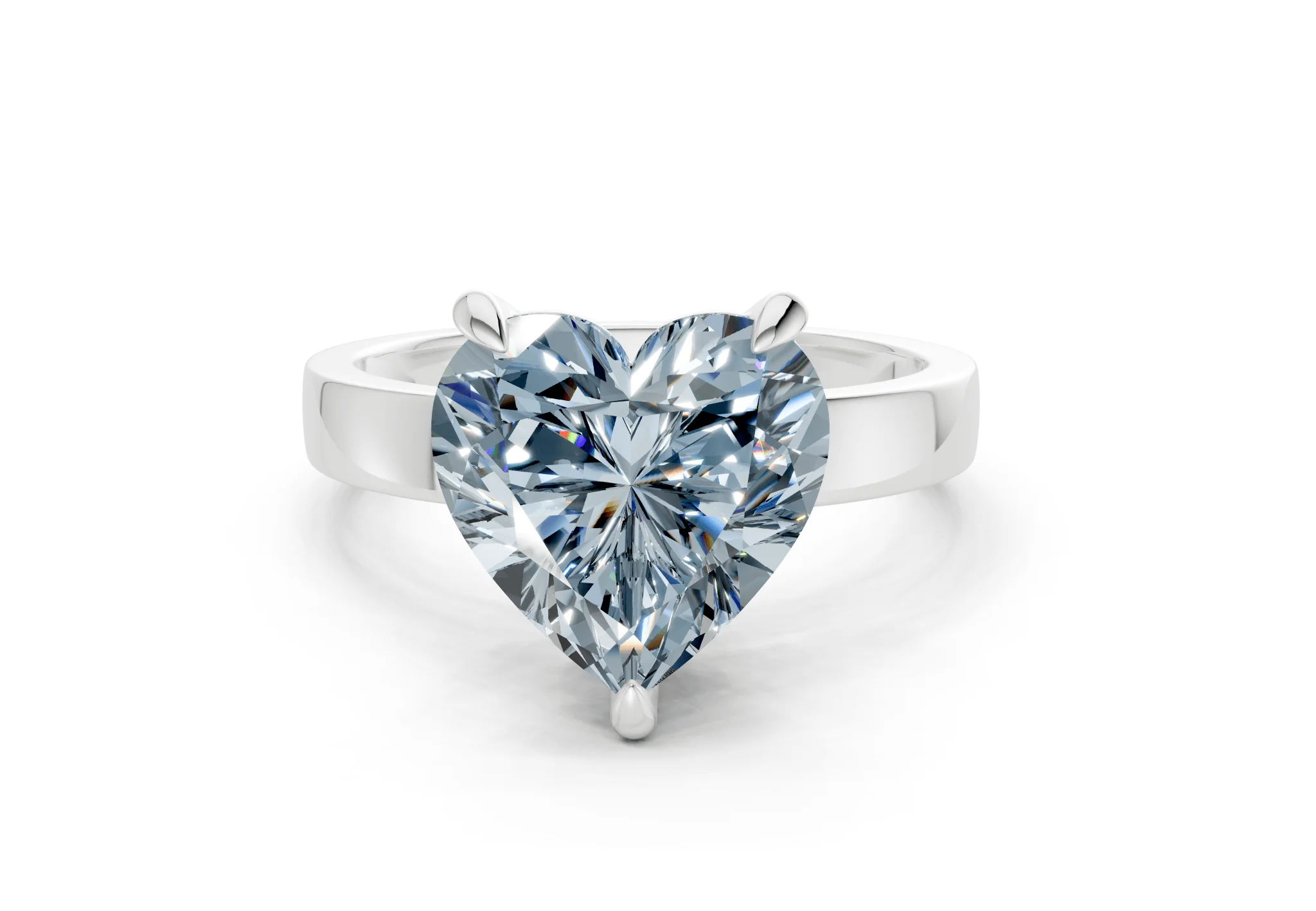Aspen Blue Diamond Solitaire Heart Cut 3mm Engagement Ring - Image 7