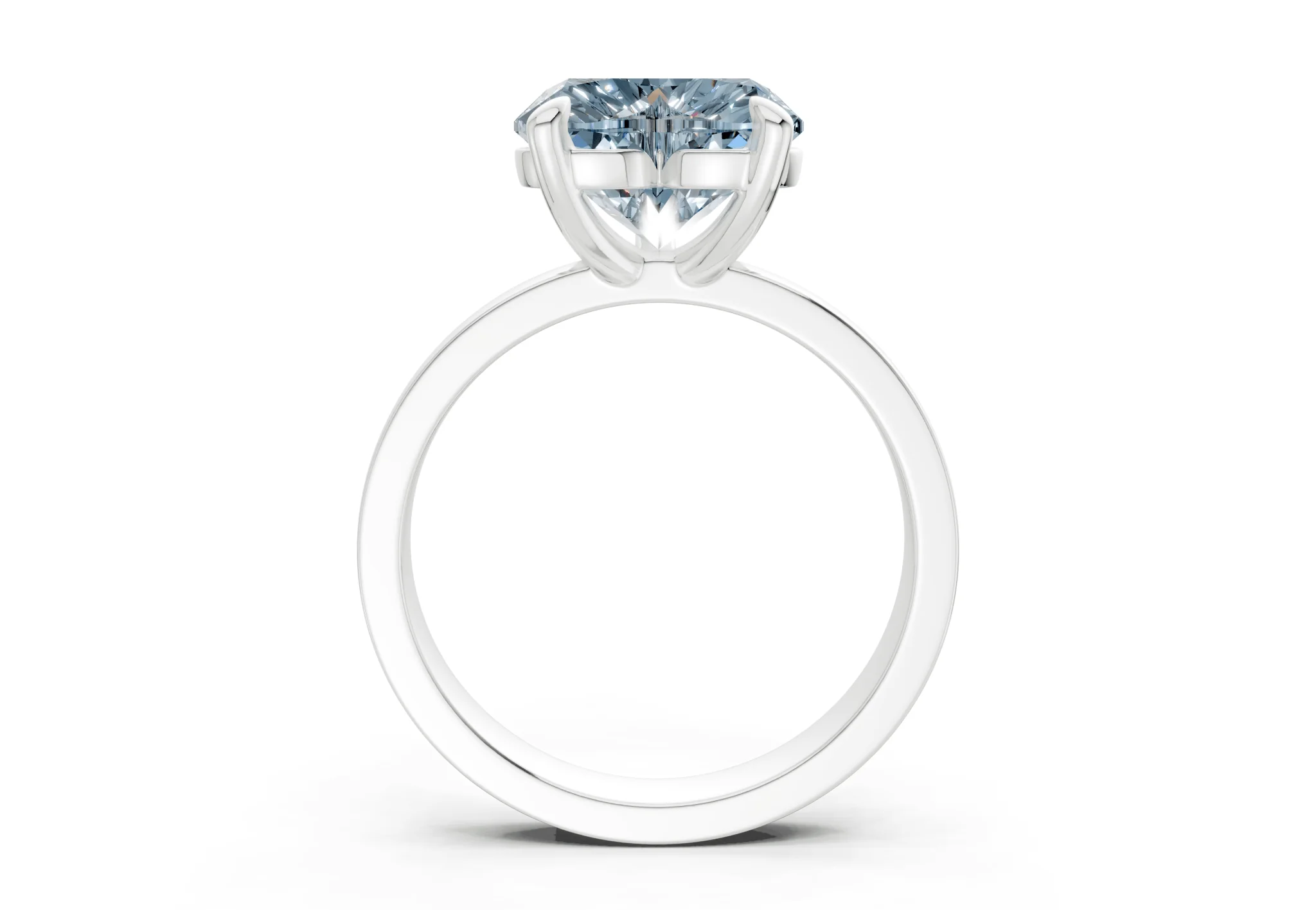 Aspen Blue Diamond Solitaire Heart Cut 3mm Engagement Ring - Image 8