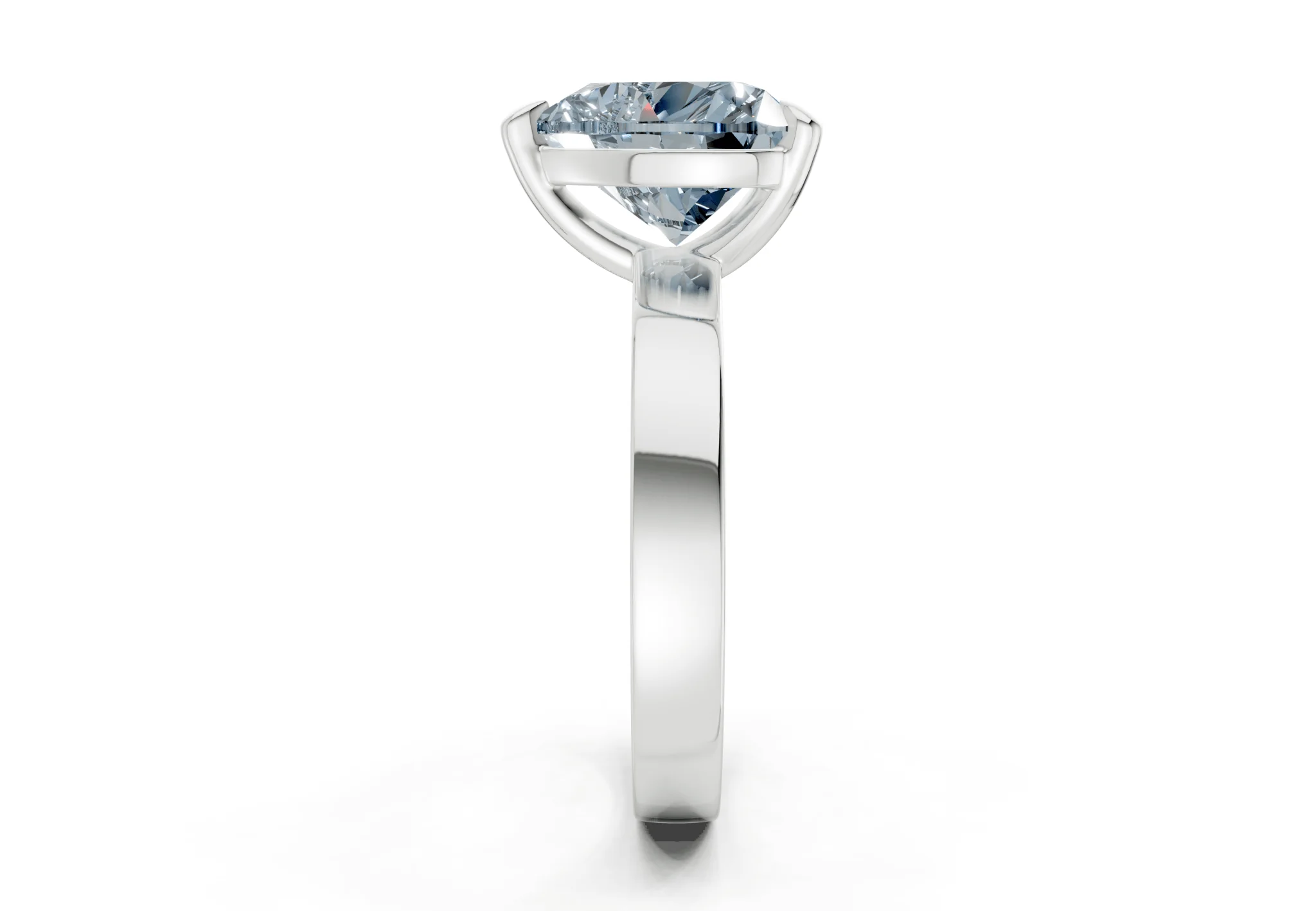 Aspen Blue Diamond Solitaire Heart Cut 3mm Engagement Ring - Image 9