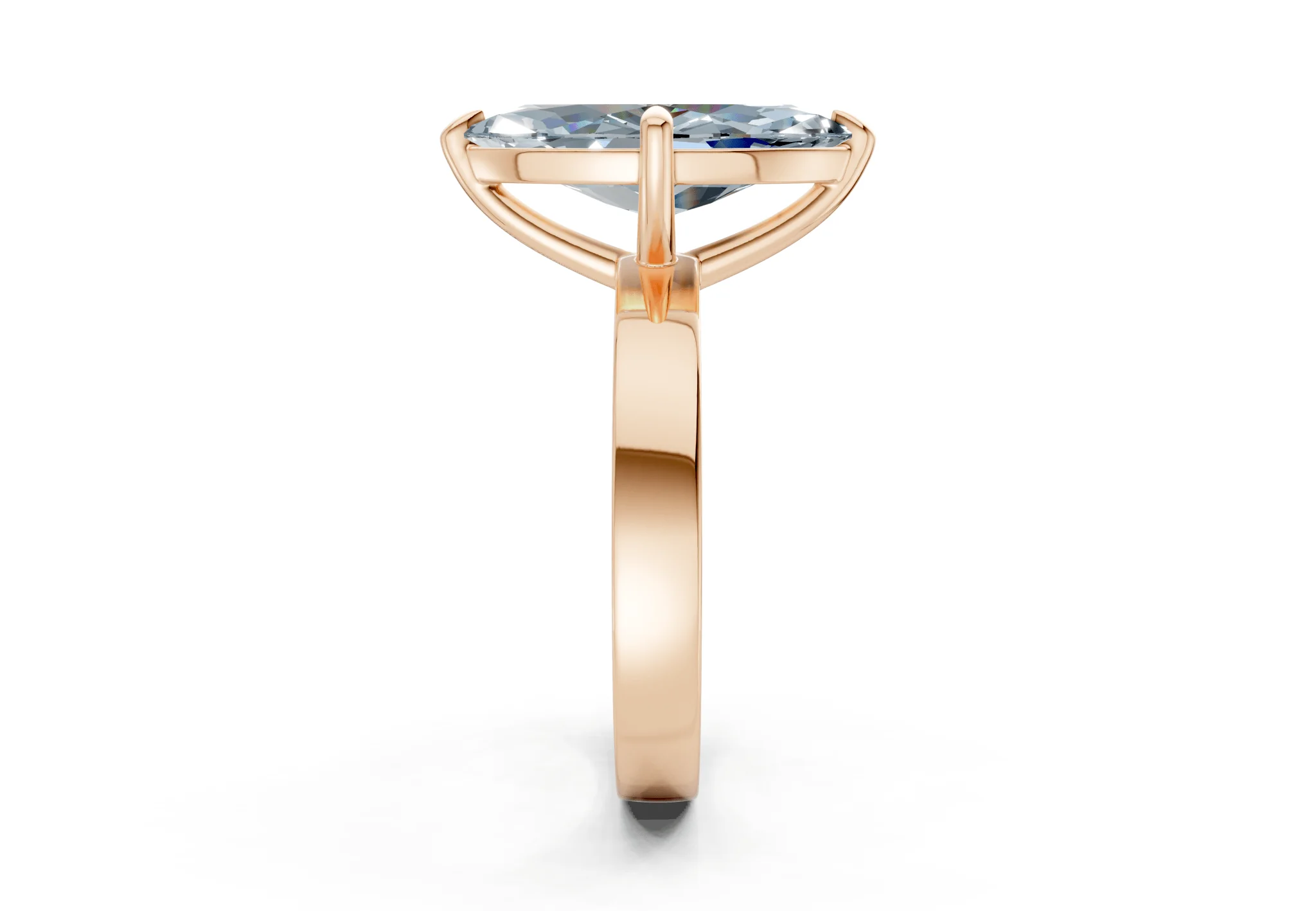 Aspen Blue Diamond Solitaire Marquise Cut 3mm Engagement Ring - Image 6