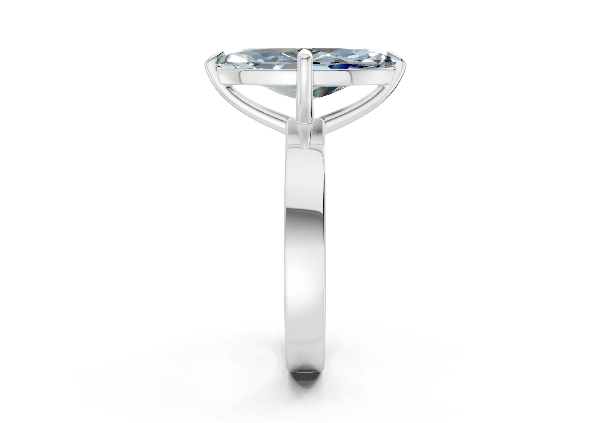 Aspen Blue Diamond Solitaire Marquise Cut 3mm Engagement Ring - Image 9