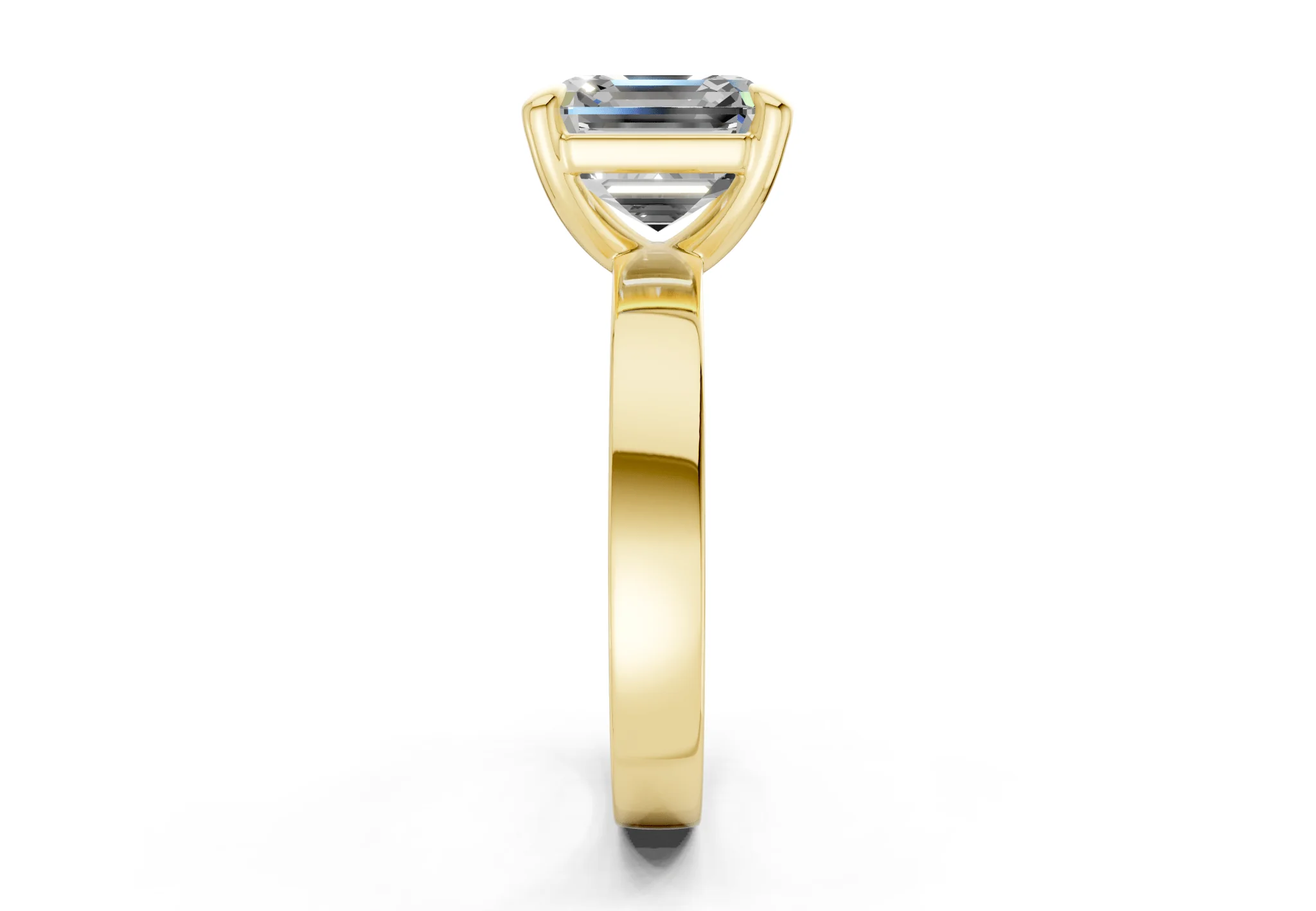 Aspen Diamond Solitaire Asscher Cut 3mm Engagement Ring - Image 3