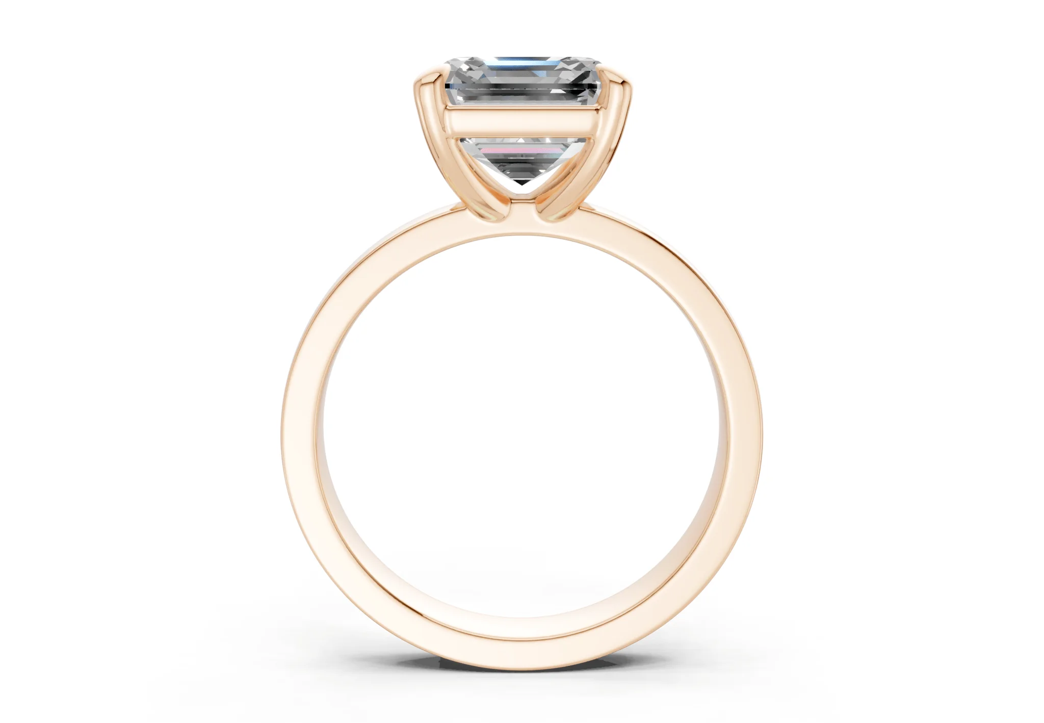 Aspen Diamond Solitaire Asscher Cut 3mm Engagement Ring - Image 5