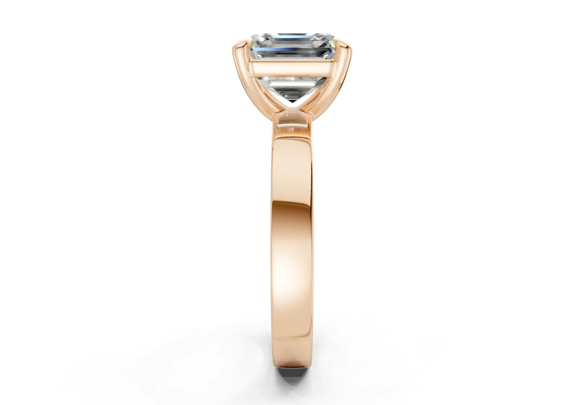 Aspen Diamond Solitaire Asscher Cut 3mm Engagement Ring - Image 6