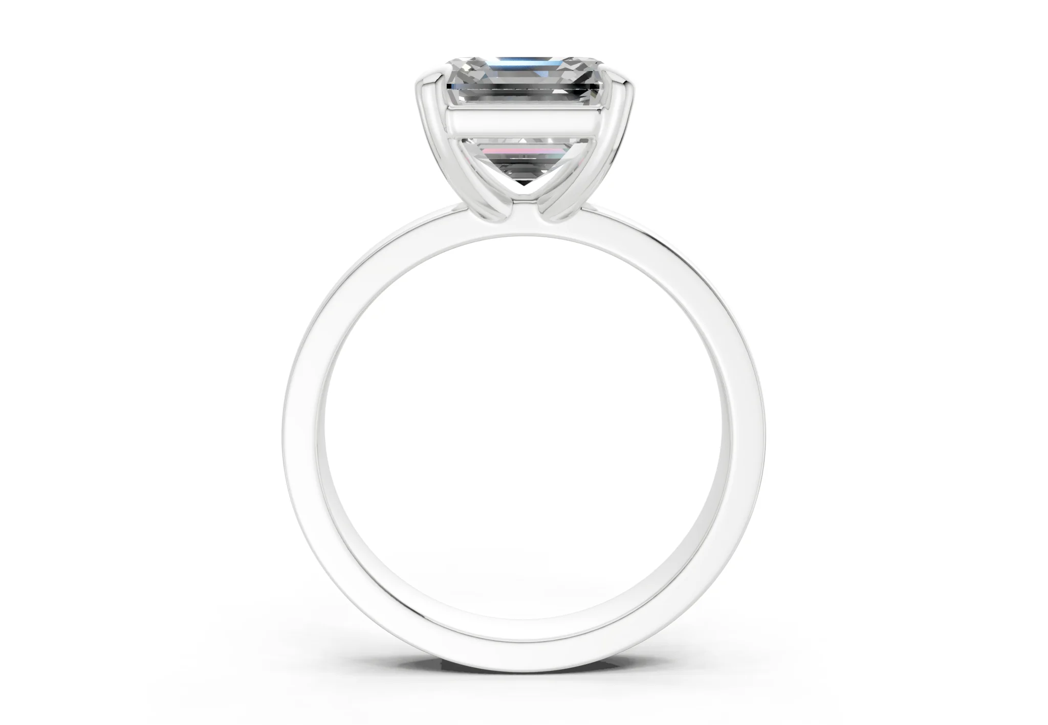 Aspen Diamond Solitaire Asscher Cut 3mm Engagement Ring - Image 8