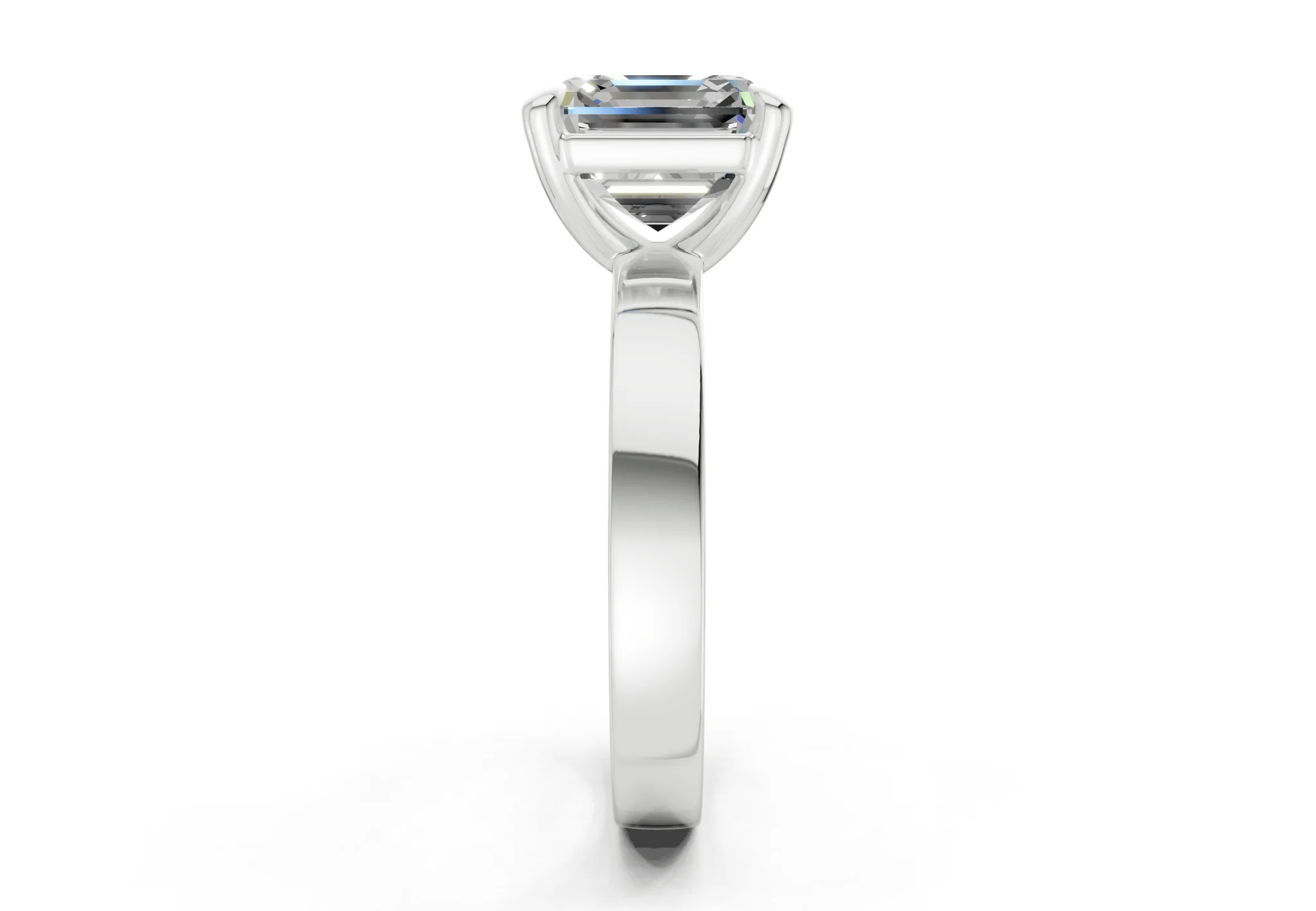 Aspen Diamond Solitaire Asscher Cut 3mm Engagement Ring - Image 9