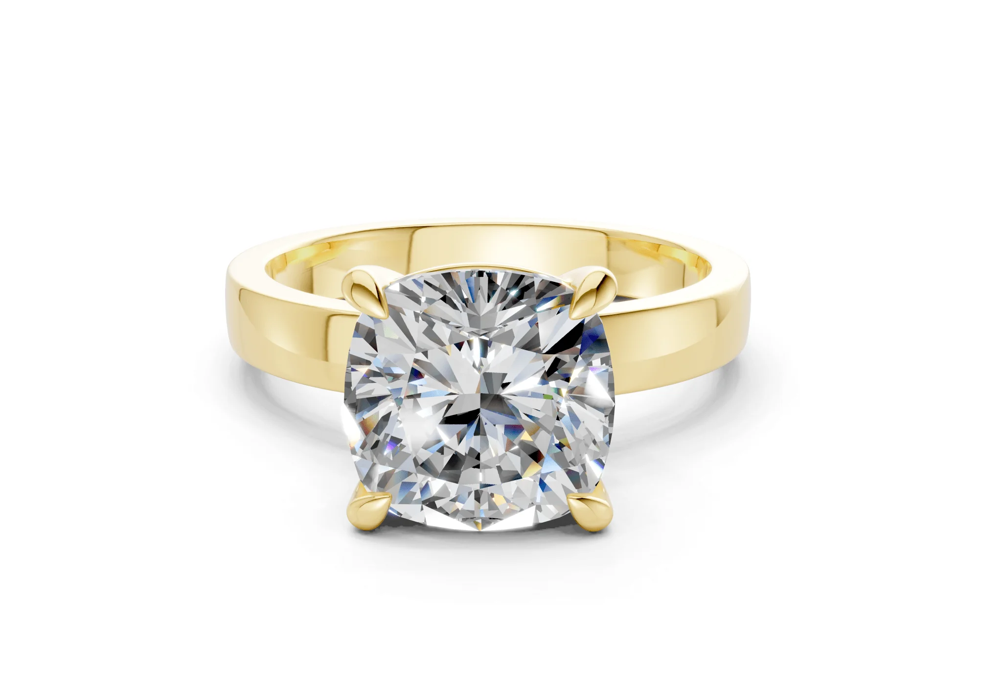 Aspen Diamond Solitaire Cushion Squareuare Cut 3mm Engagement Ring