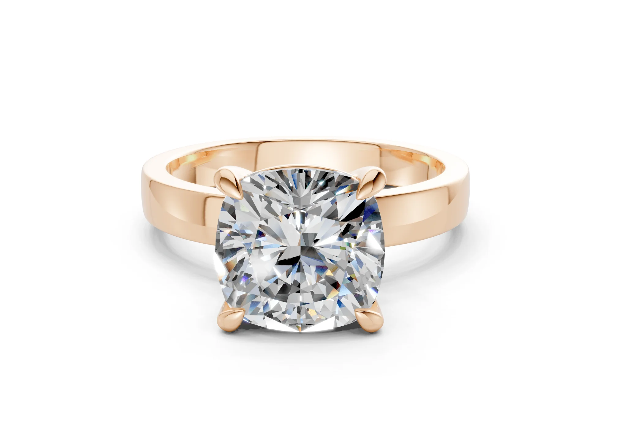 Aspen Diamond Solitaire Cushion Squareuare Cut 3mm Engagement Ring - Image 4