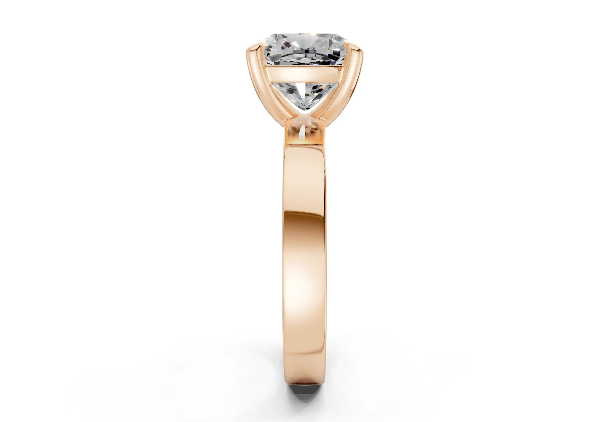 Aspen Diamond Solitaire Cushion Squareuare Cut 3mm Engagement Ring - Image 6