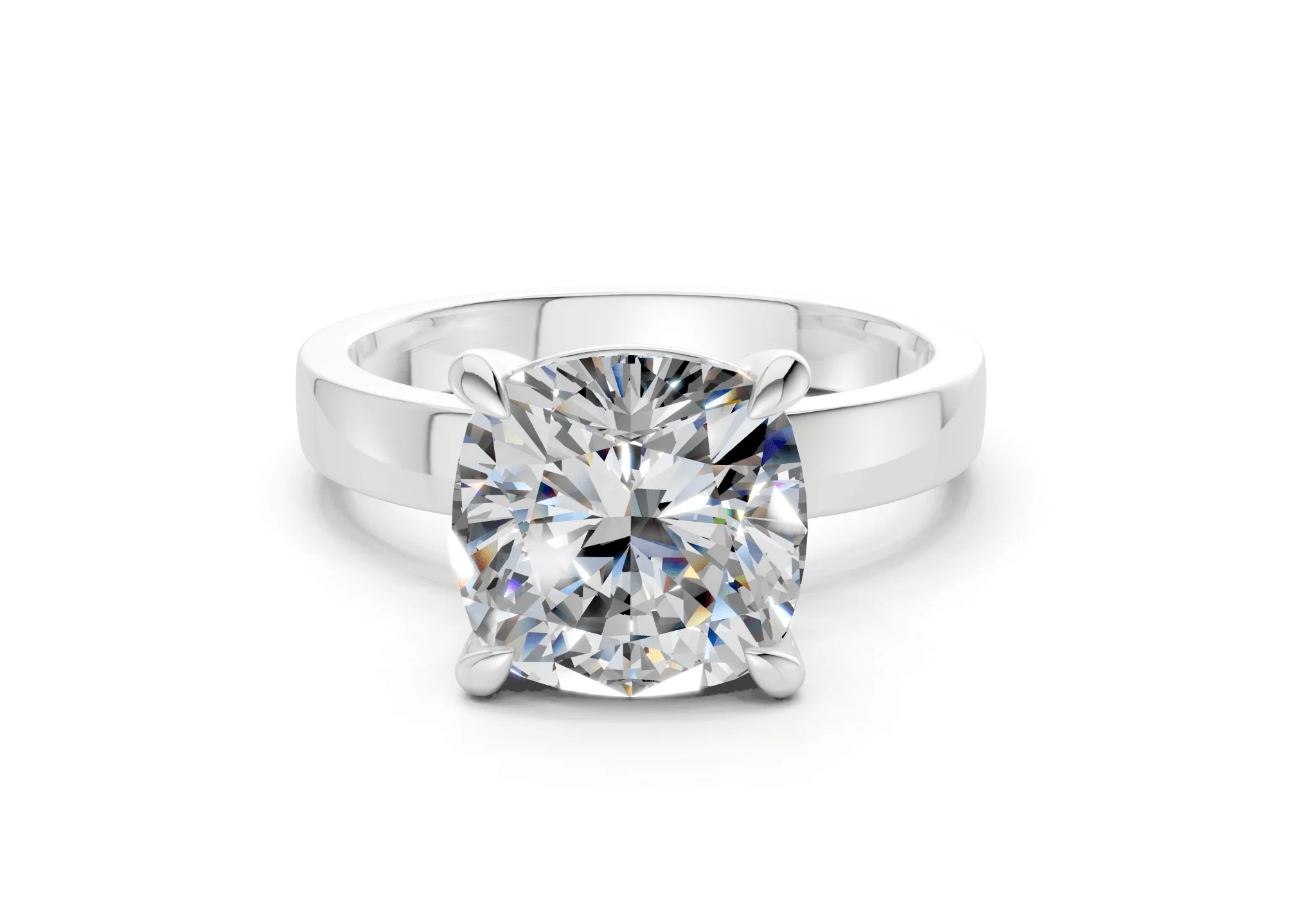 Aspen Diamond Solitaire Cushion Squareuare Cut 3mm Engagement Ring - Image 7