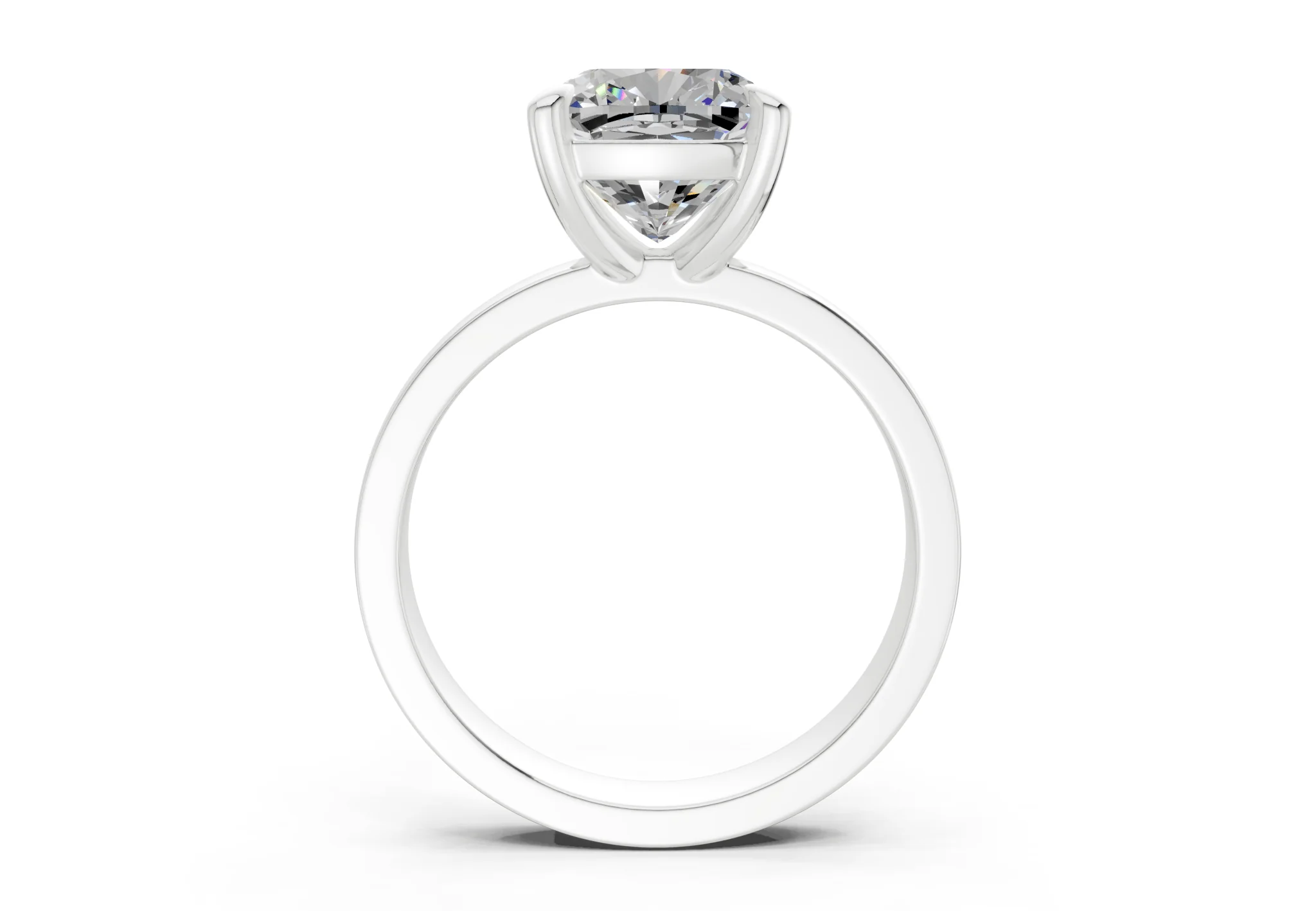 Aspen Diamond Solitaire Cushion Squareuare Cut 3mm Engagement Ring - Image 8
