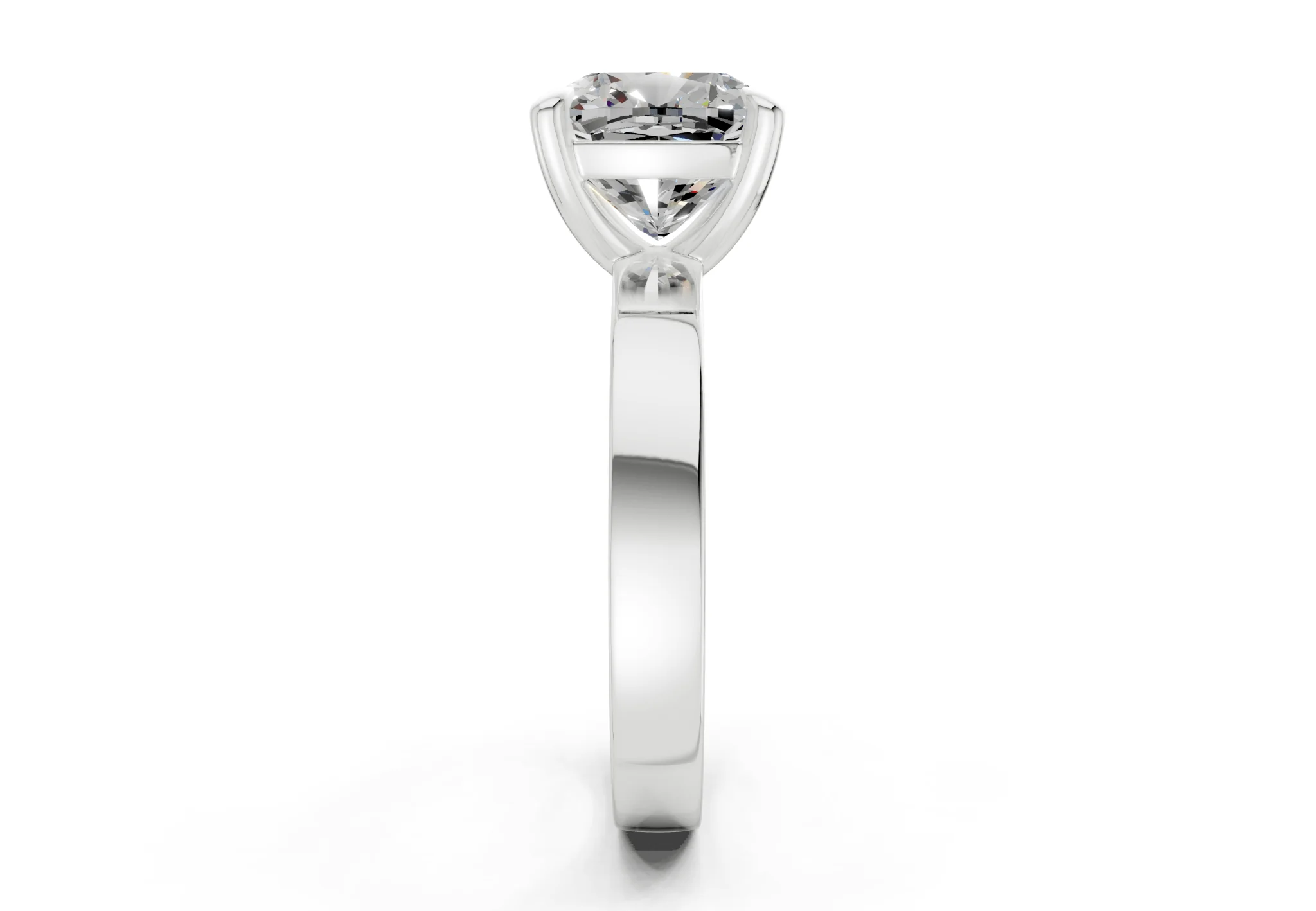 Aspen Diamond Solitaire Cushion Squareuare Cut 3mm Engagement Ring - Image 9