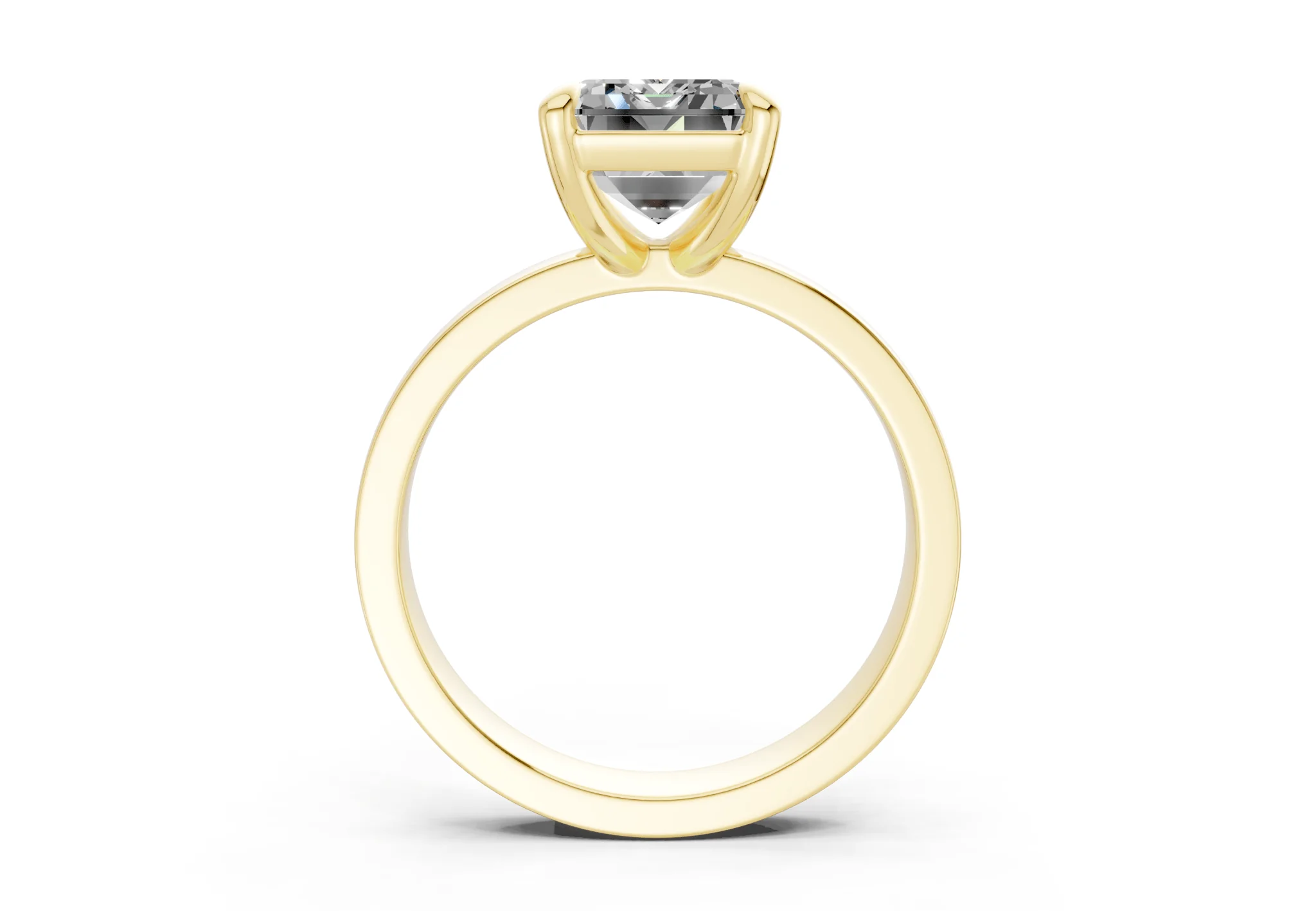 Aspen Diamond Solitaire Emerald Cut 3mm Engagement Ring - Image 2