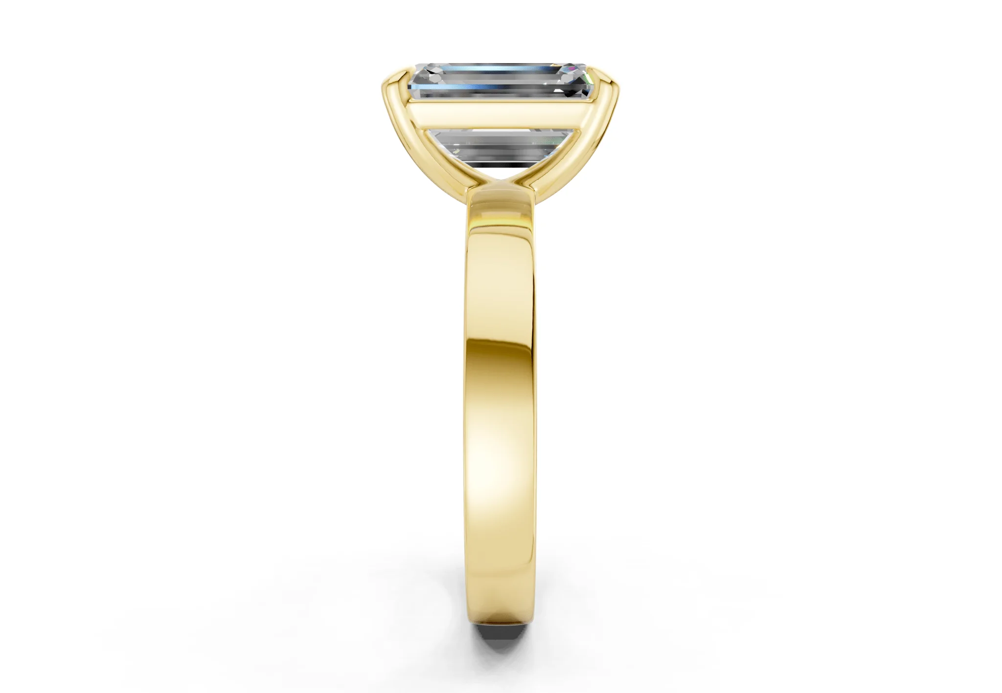 Aspen Diamond Solitaire Emerald Cut 3mm Engagement Ring - Image 3