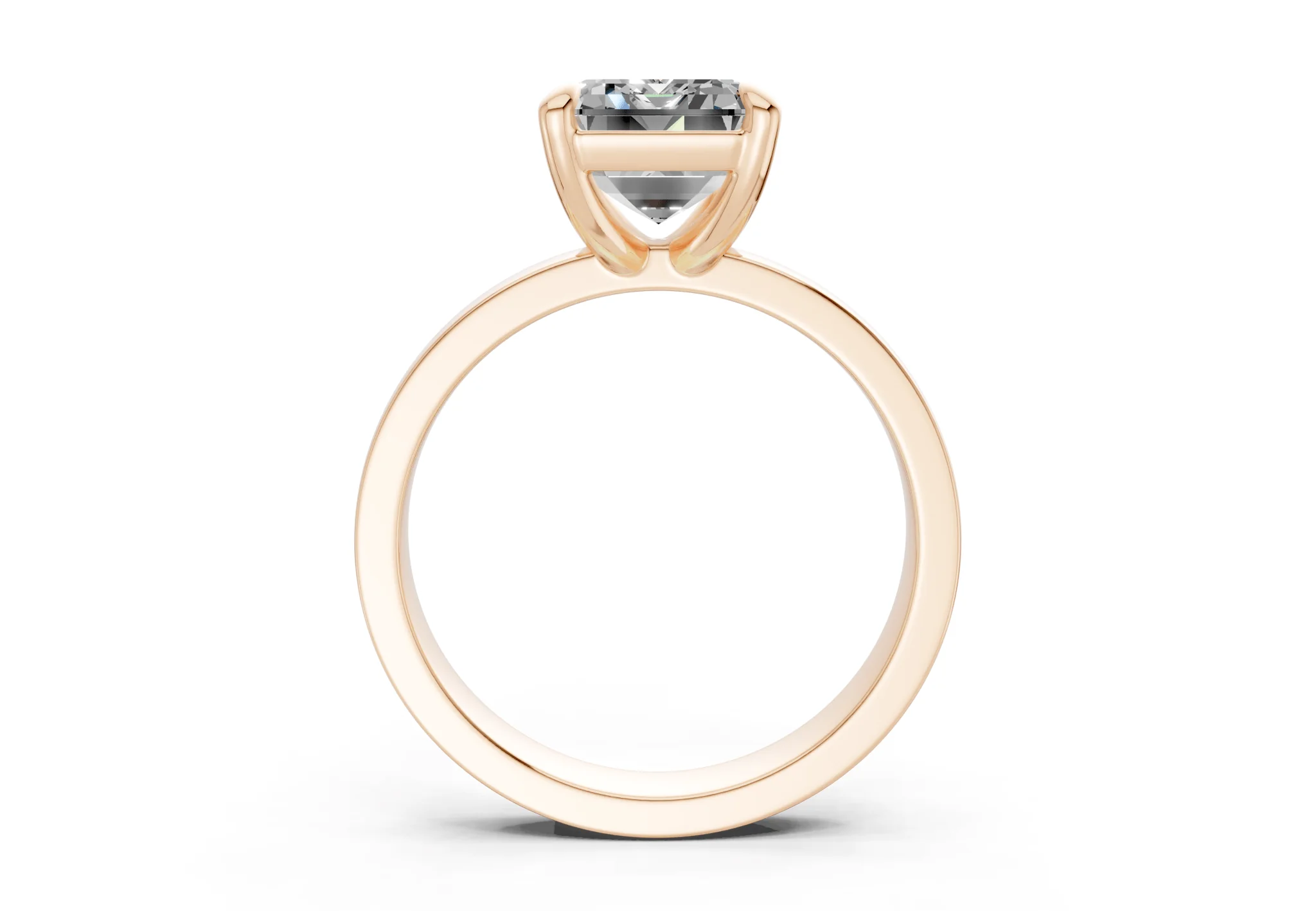 Aspen Diamond Solitaire Emerald Cut 3mm Engagement Ring - Image 5