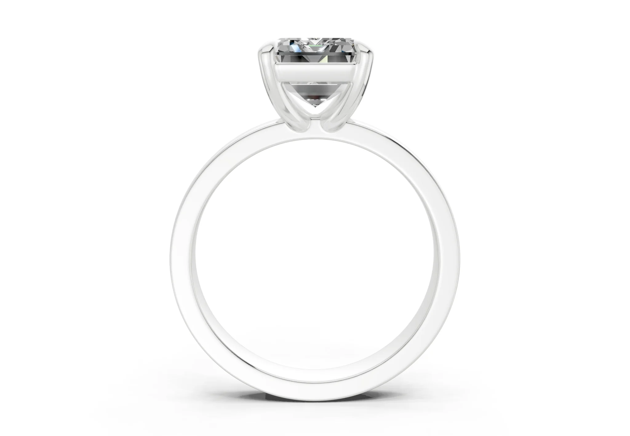 Aspen Diamond Solitaire Emerald Cut 3mm Engagement Ring - Image 8