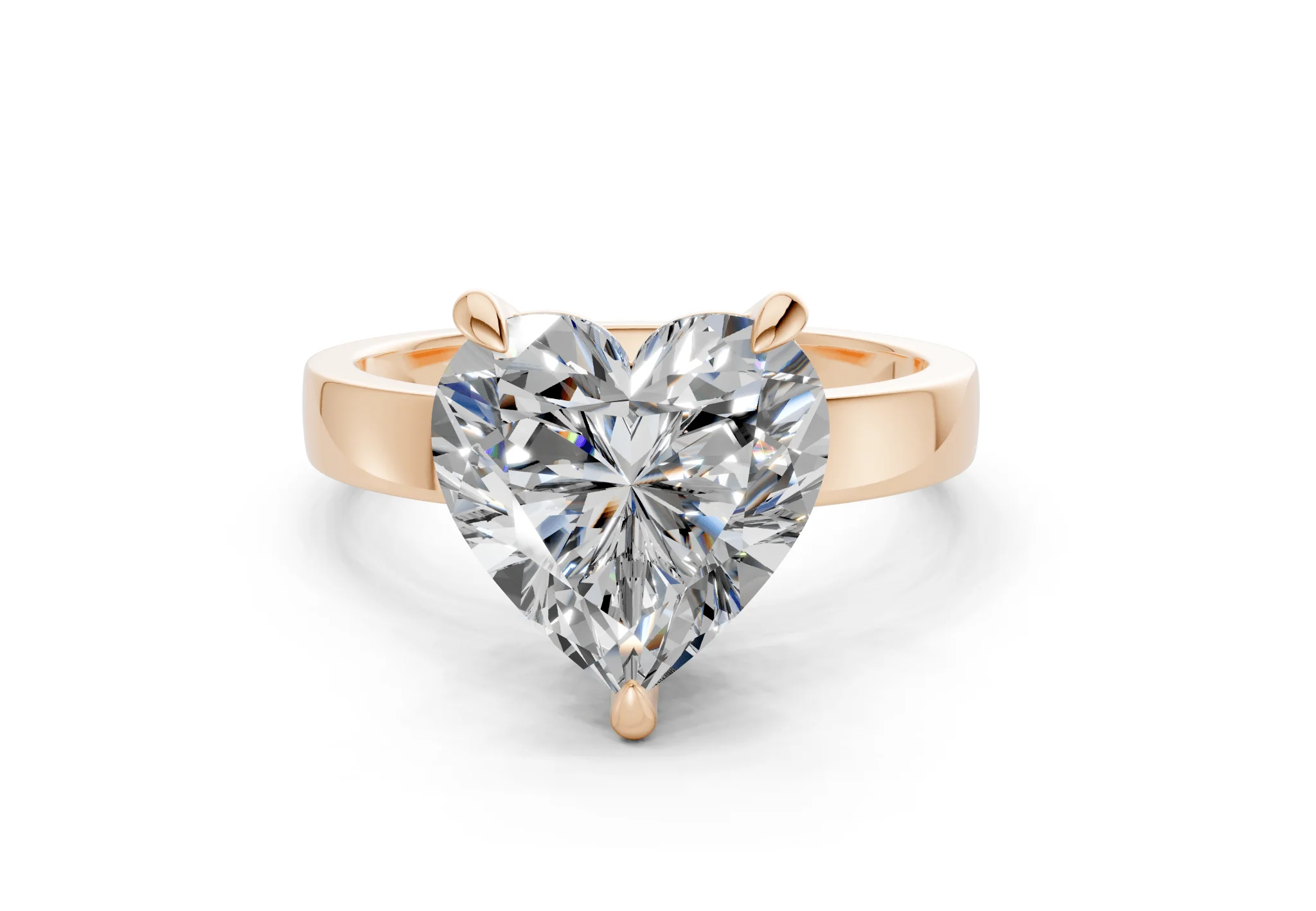 Aspen Diamond Solitaire Heart Cut 3mm Engagement Ring - Image 4