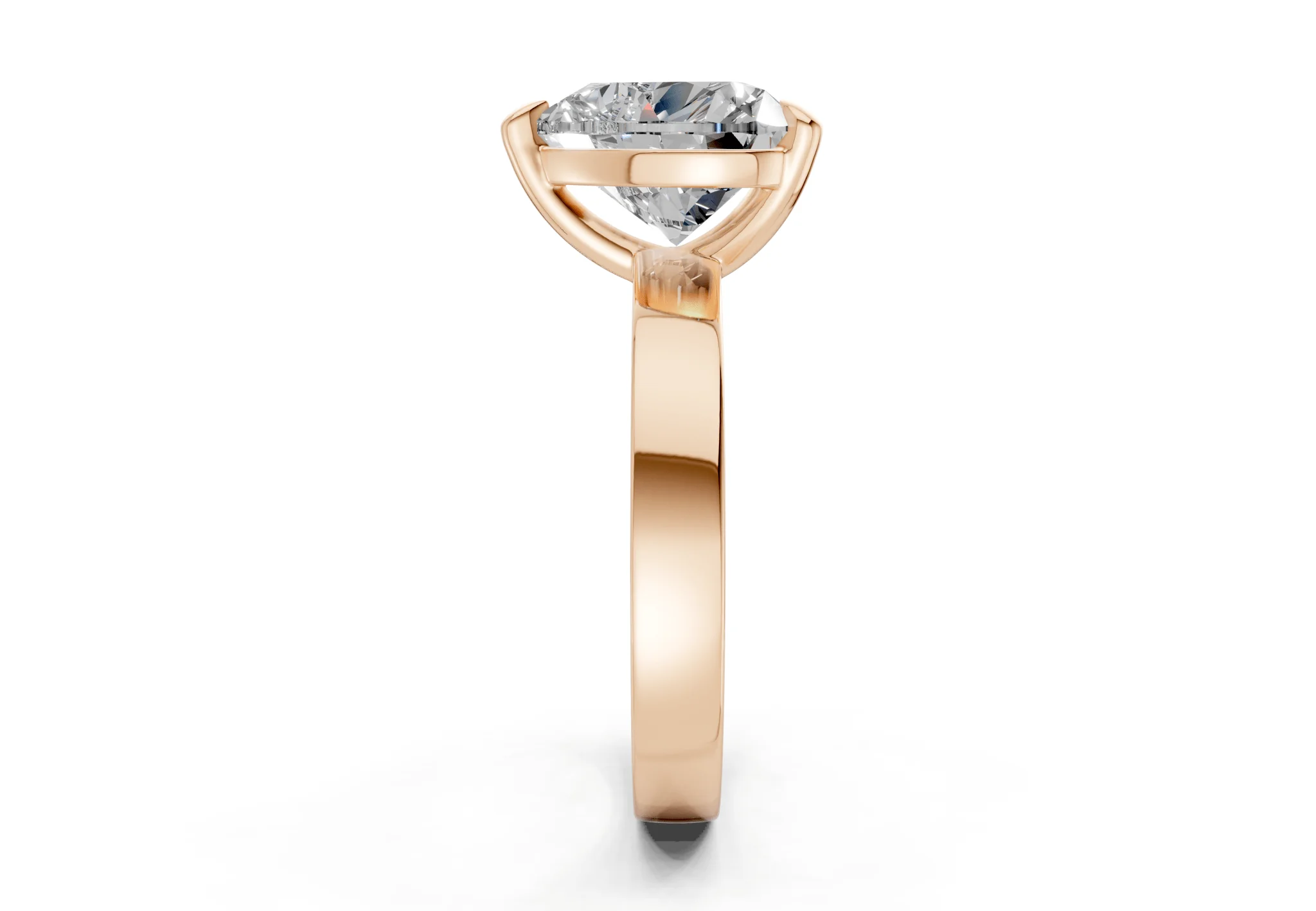 Aspen Diamond Solitaire Heart Cut 3mm Engagement Ring - Image 6