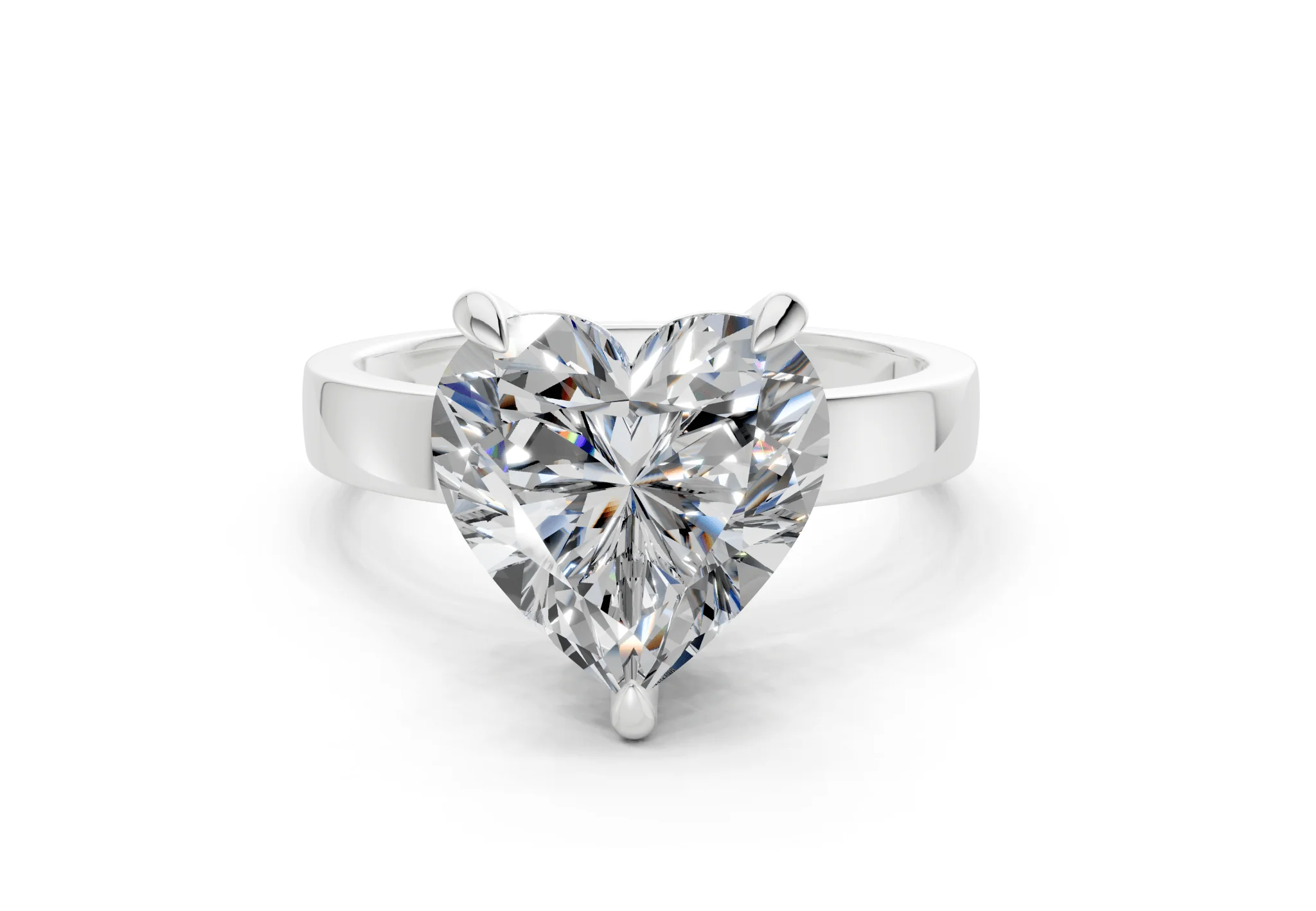 Aspen Diamond Solitaire Heart Cut 3mm Engagement Ring - Image 7