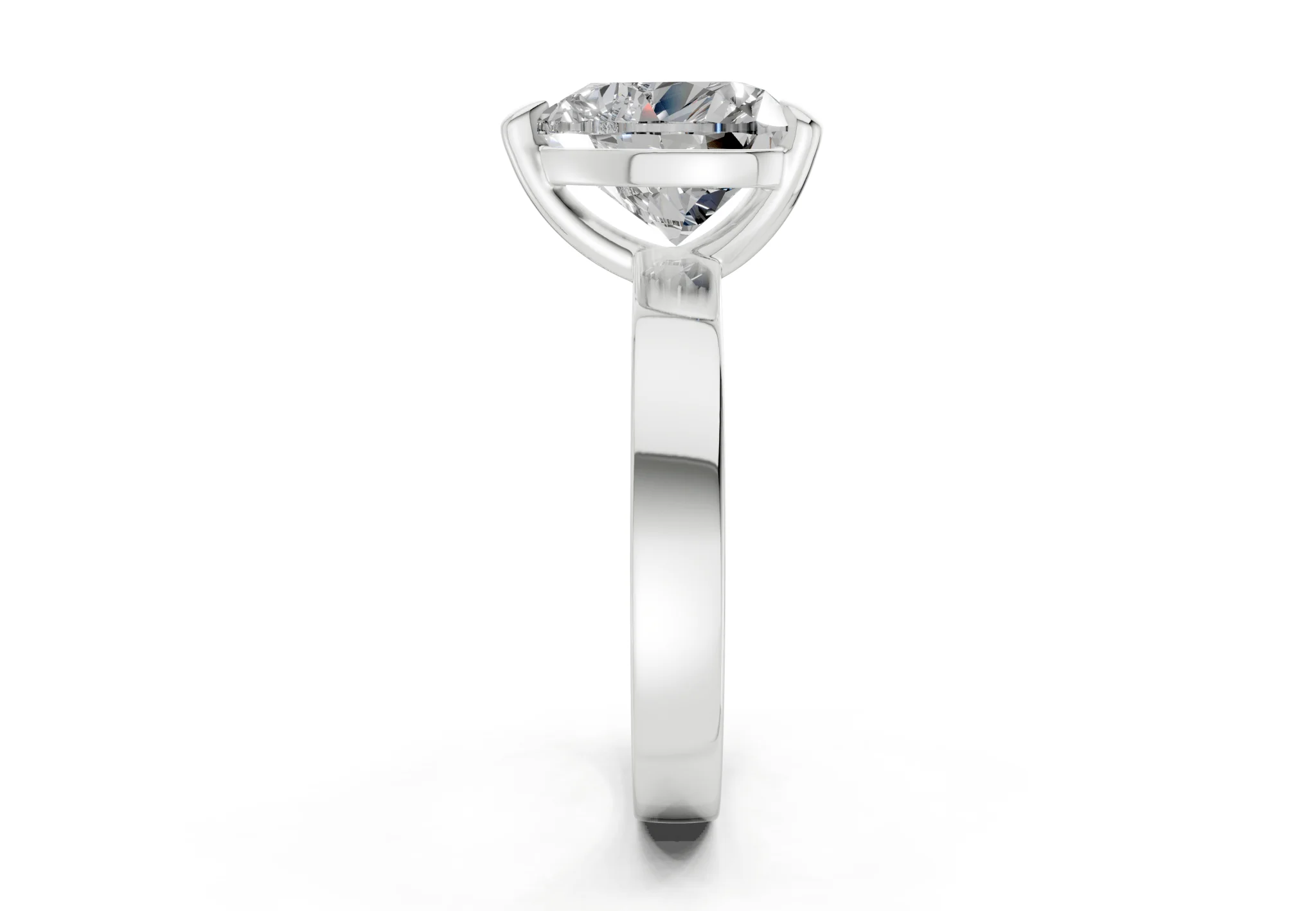 Aspen Diamond Solitaire Heart Cut 3mm Engagement Ring - Image 9