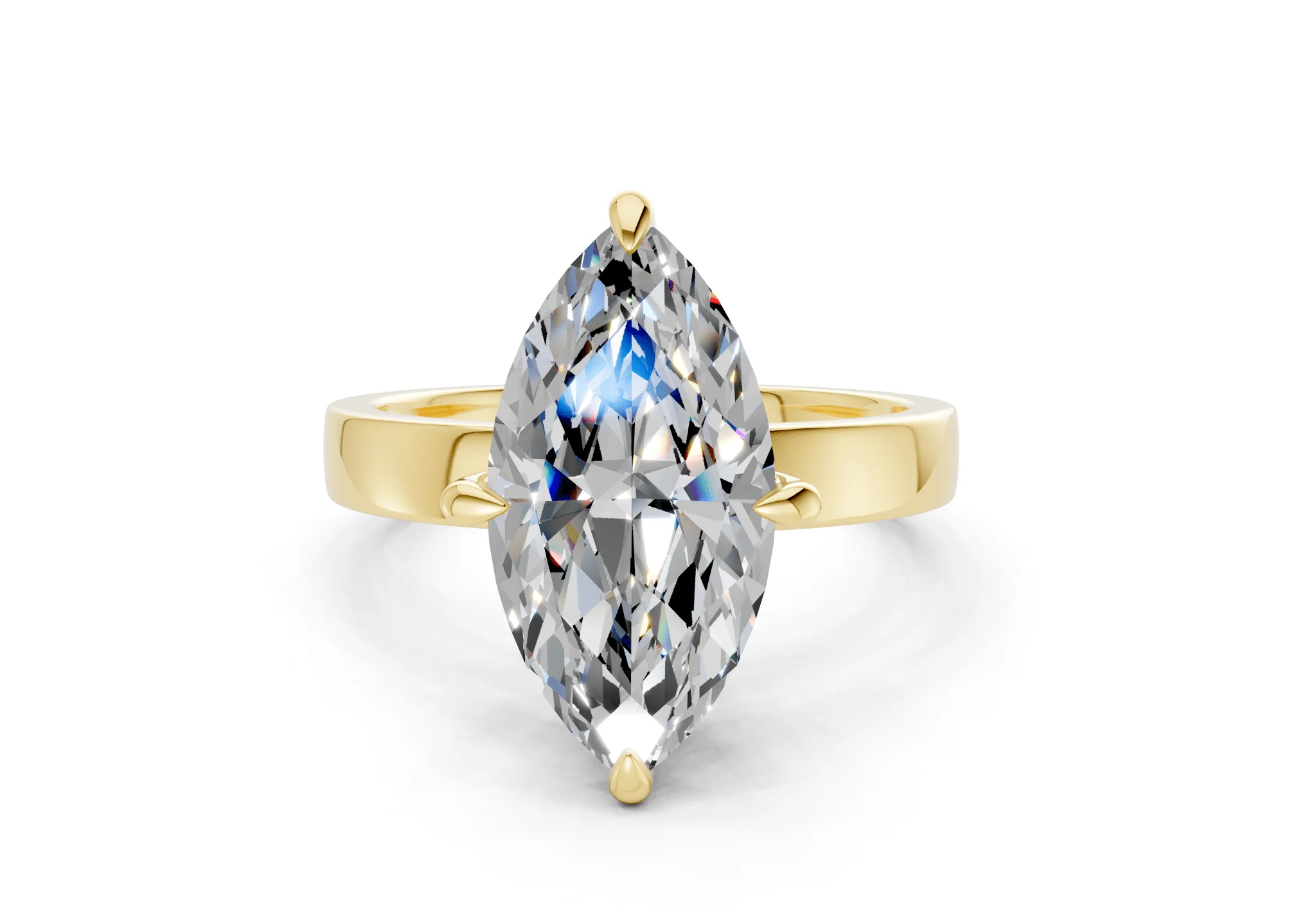 Aspen Diamond Solitaire Marquise Cut 3mm Engagement Ring