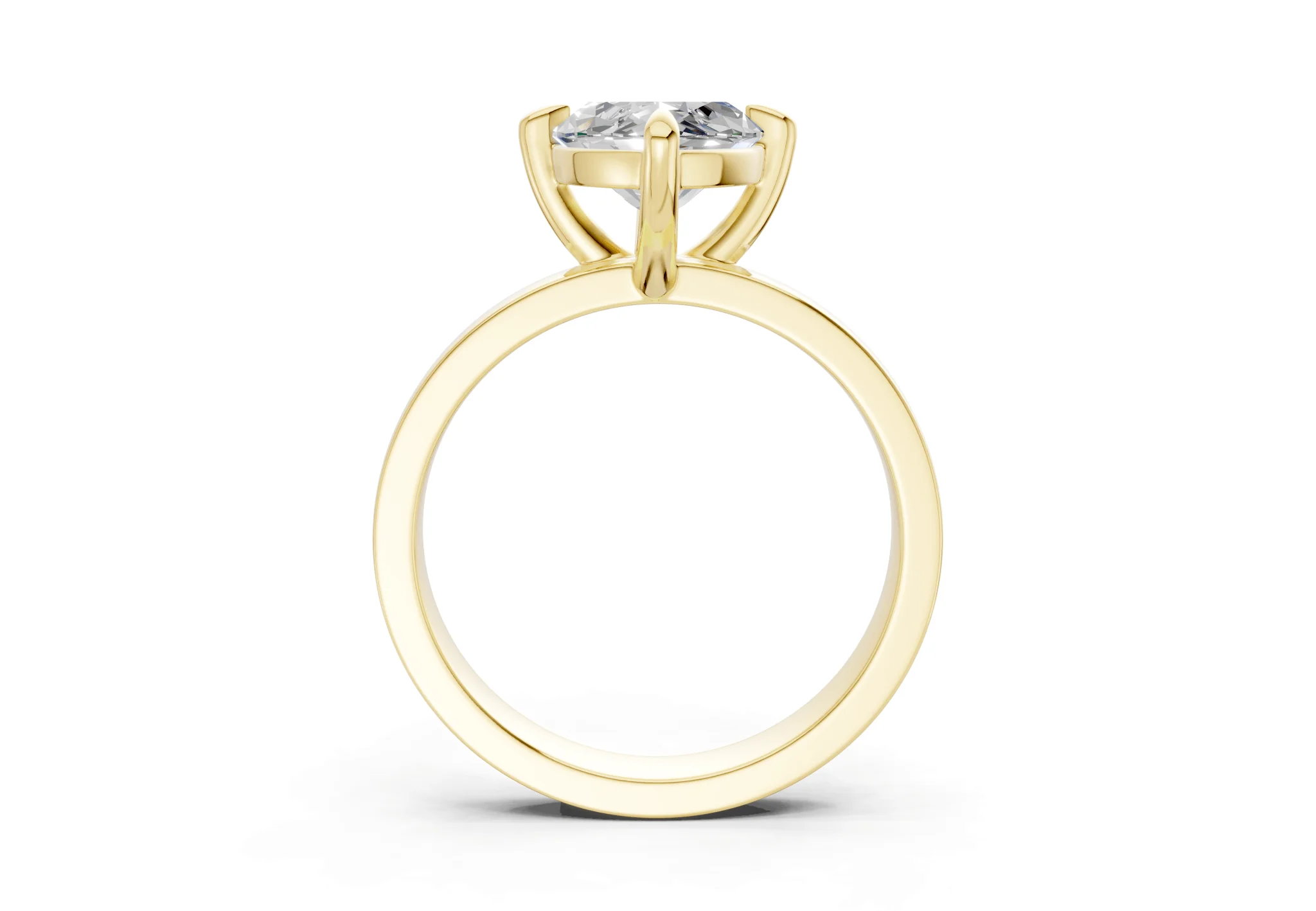 Aspen Diamond Solitaire Marquise Cut 3mm Engagement Ring - Image 2