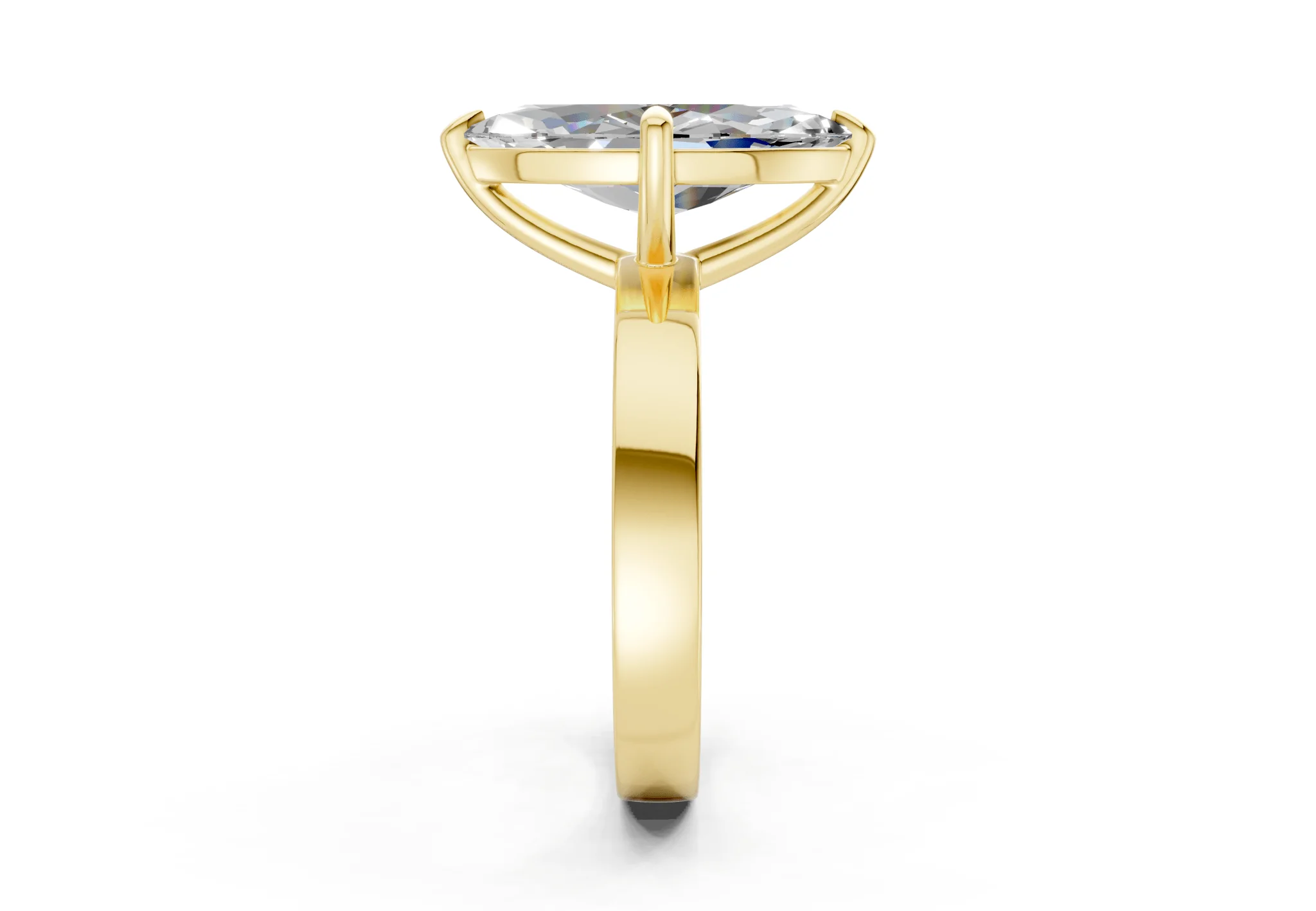 Aspen Diamond Solitaire Marquise Cut 3mm Engagement Ring - Image 3