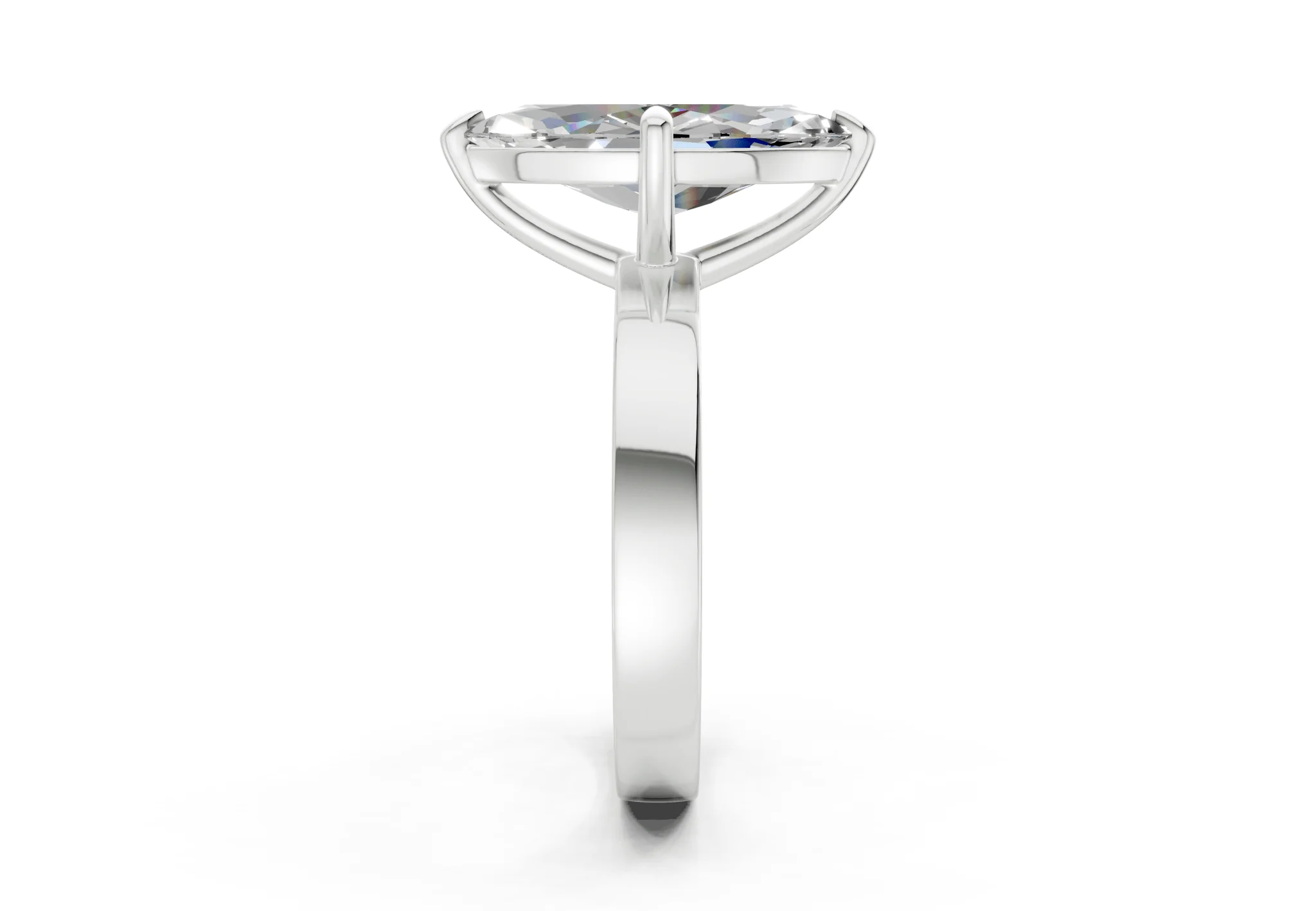 Aspen Diamond Solitaire Marquise Cut 3mm Engagement Ring - Image 9