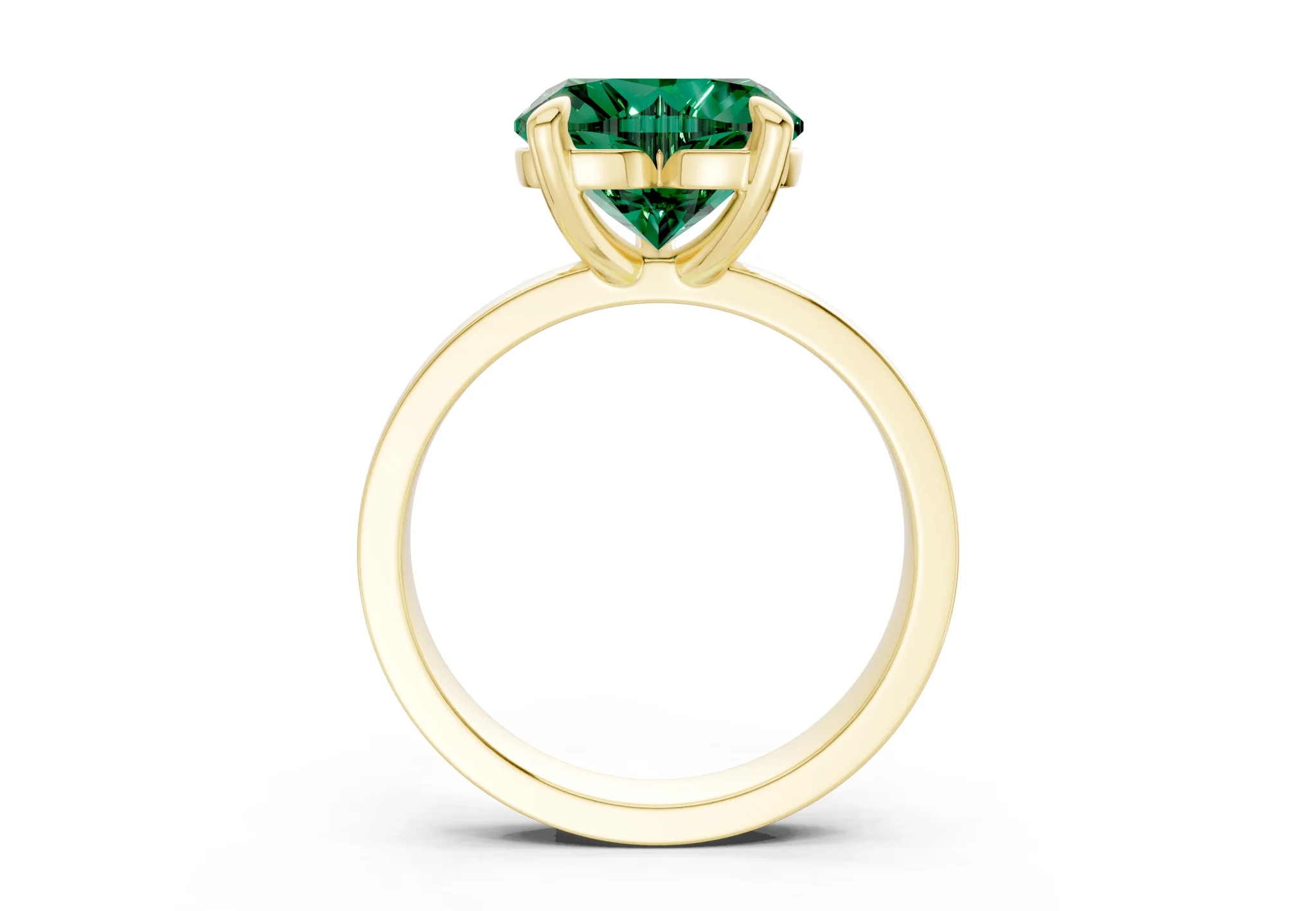 Aspen Emerald Gemstone Solitaire Heart Cut 3mm Engagement Ring - Image 2