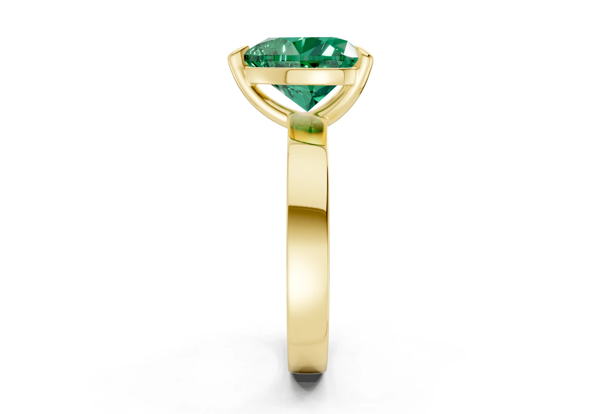 Aspen Emerald Gemstone Solitaire Heart Cut 3mm Engagement Ring - Image 3