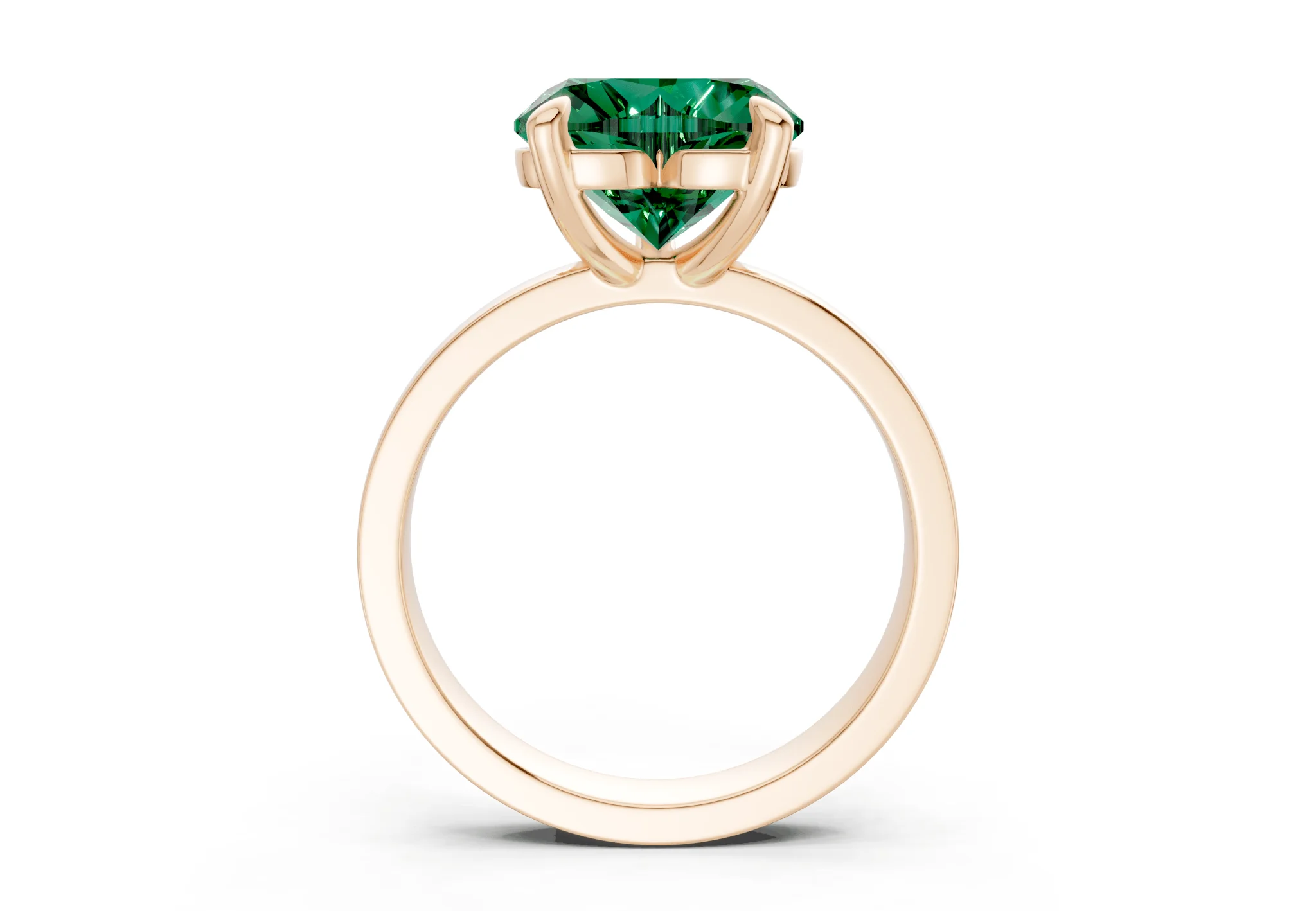 Aspen Emerald Gemstone Solitaire Heart Cut 3mm Engagement Ring - Image 5