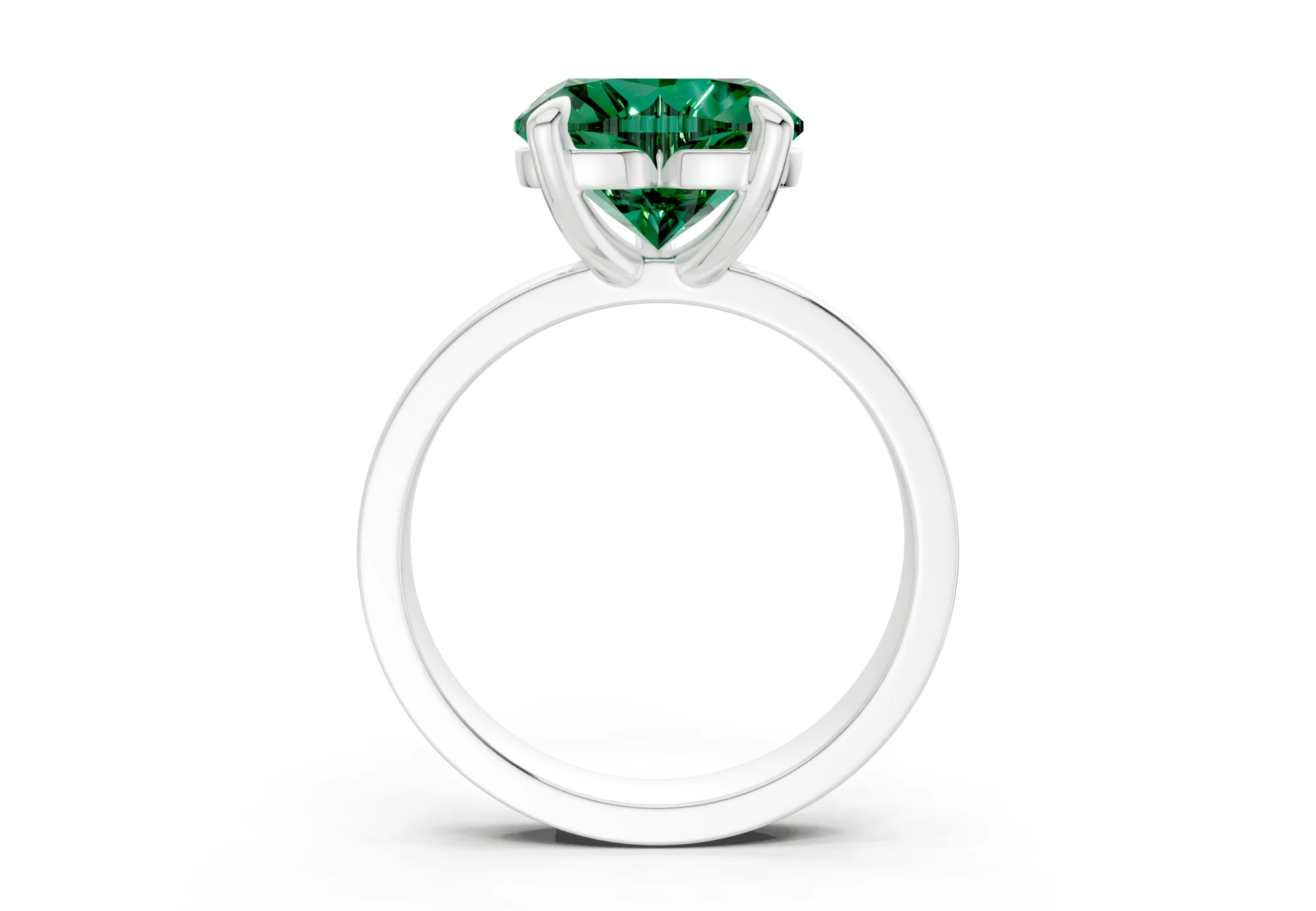 Aspen Emerald Gemstone Solitaire Heart Cut 3mm Engagement Ring - Image 8