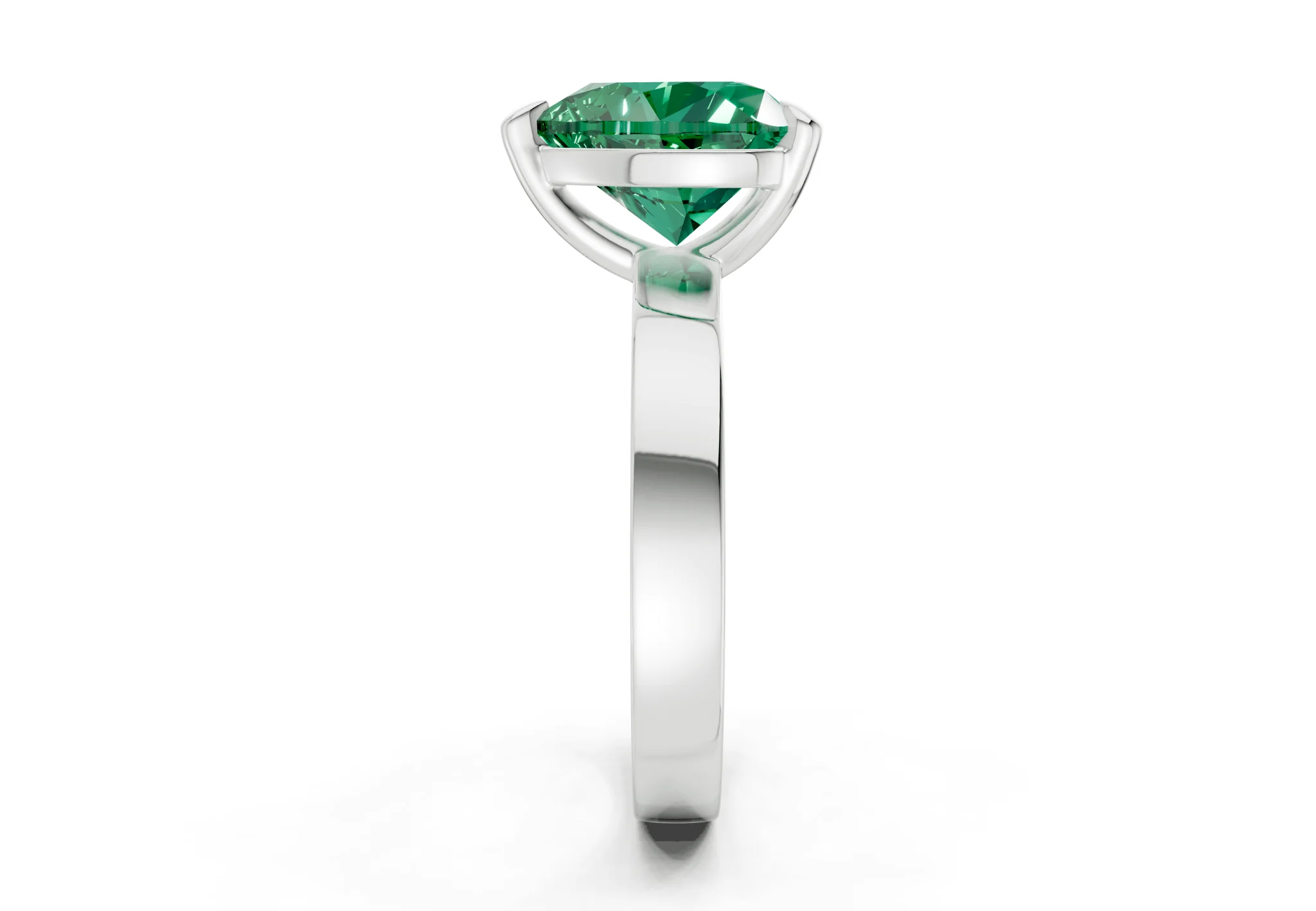 Aspen Emerald Gemstone Solitaire Heart Cut 3mm Engagement Ring - Image 9