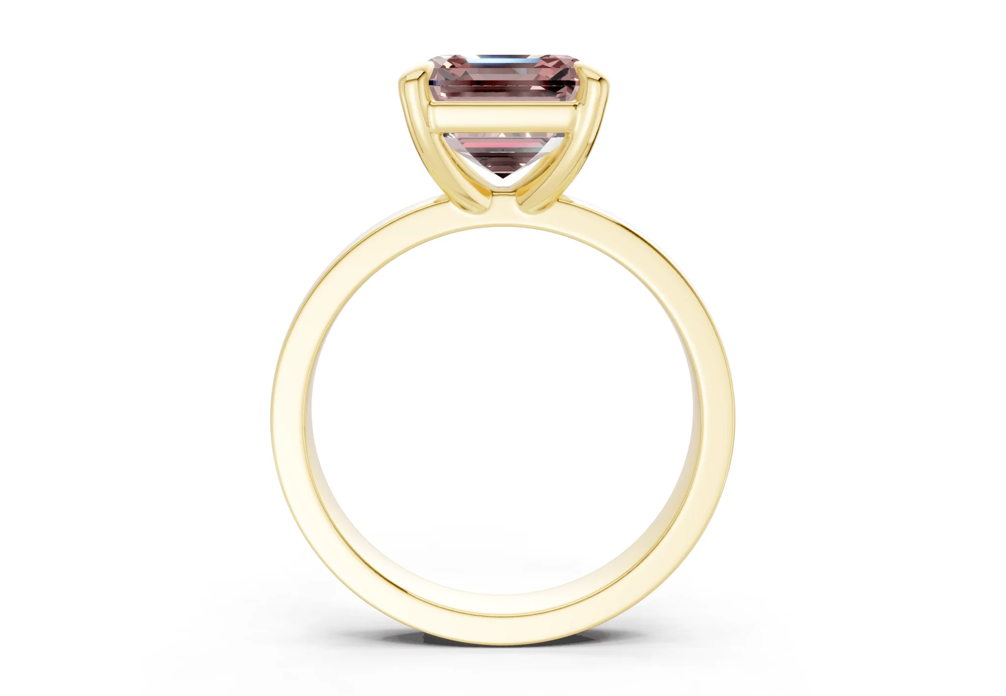 Aspen Pink Diamond Solitaire Asscher Cut 3mm Engagement Ring - Image 2